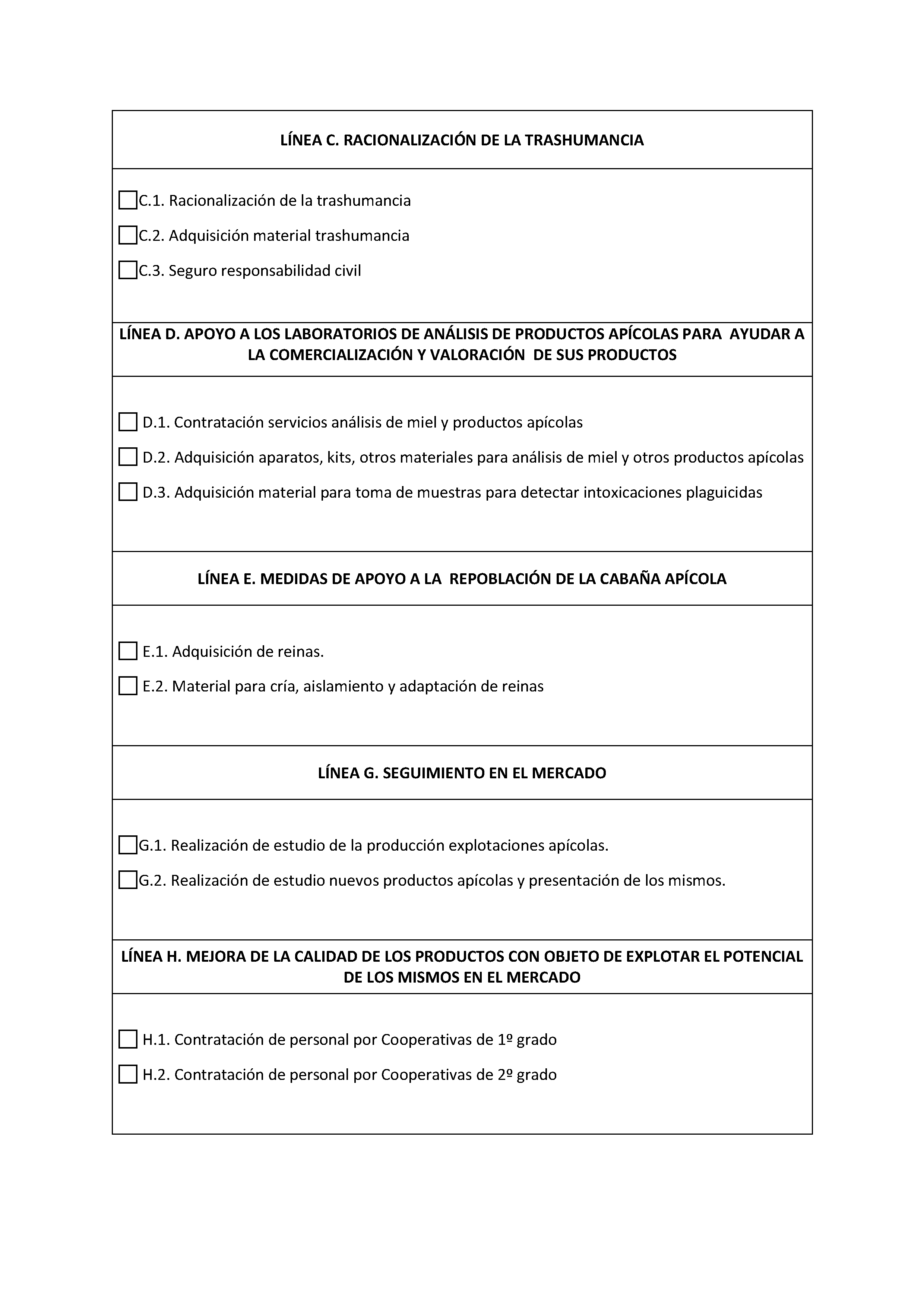 ANEXO I SOLICITUD DE AYUDAS DESTINADAS A MEJORAR LAS CONDICIONES DE  PRODUCCIÓN Y COMERCIALIZACIÓN DE LOS PRODUCTOS DE LA APICULTURA PAG.3