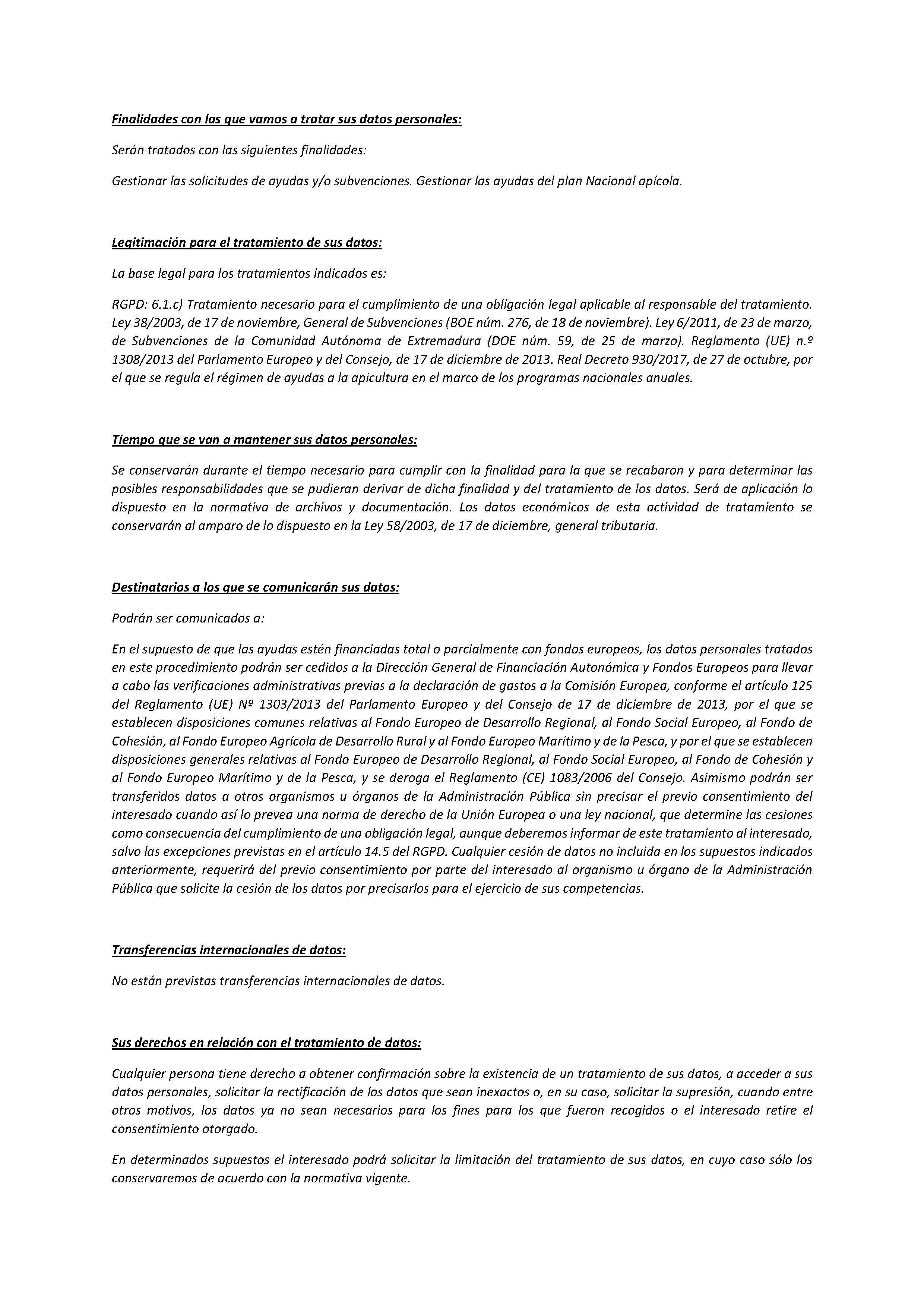 ANEXO I SOLICITUD DE AYUDAS DESTINADAS A MEJORAR LAS CONDICIONES DE  PRODUCCIÓN Y COMERCIALIZACIÓN DE LOS PRODUCTOS DE LA APICULTURA PAG.8