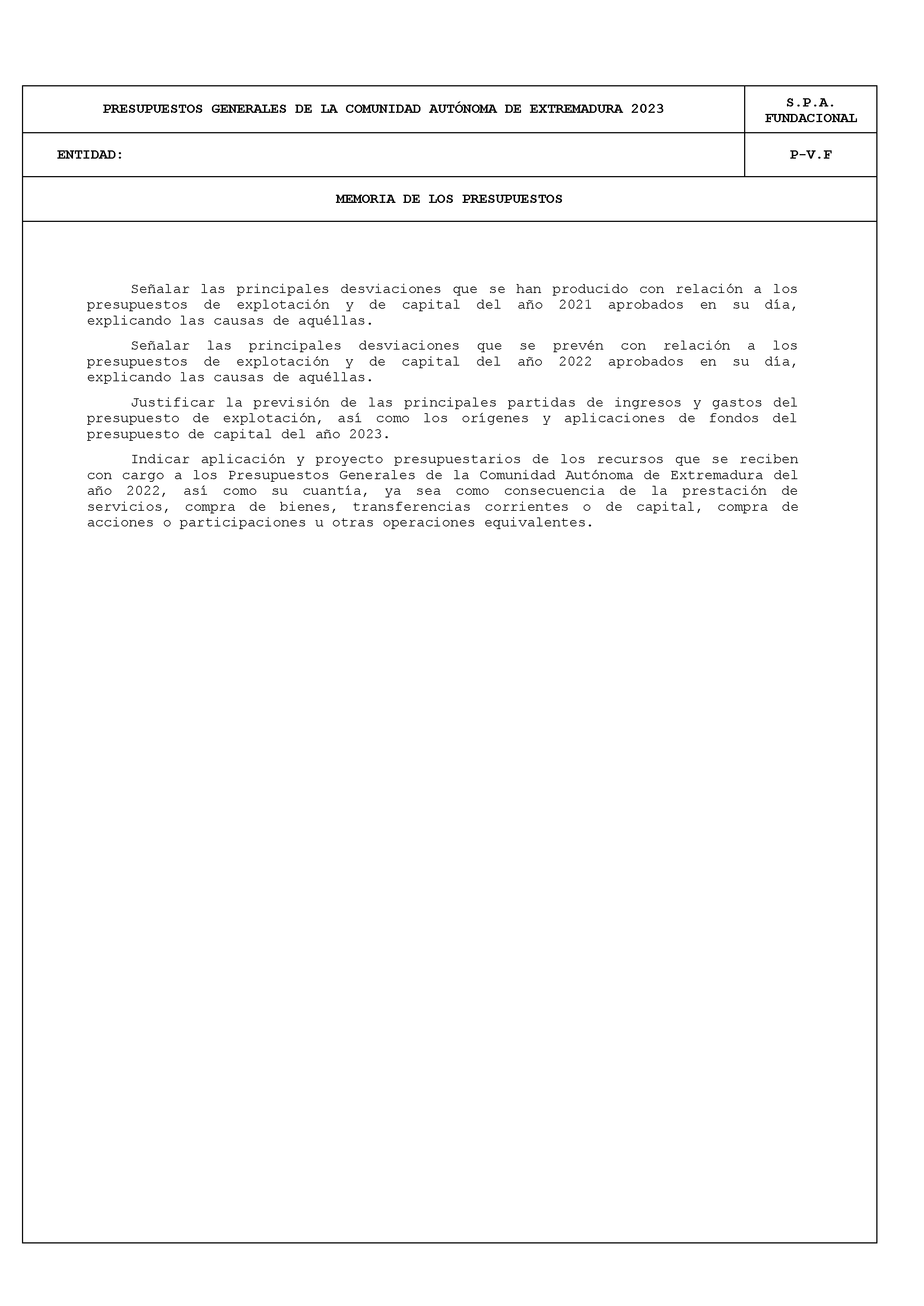 ANEXO XI FICHAS DE CUMPLIMENTACIÓN DEL SECTOR PÚBLICO AUTONÓMICO CON PRESUPUESTO ESTIMATIVO Pag 25