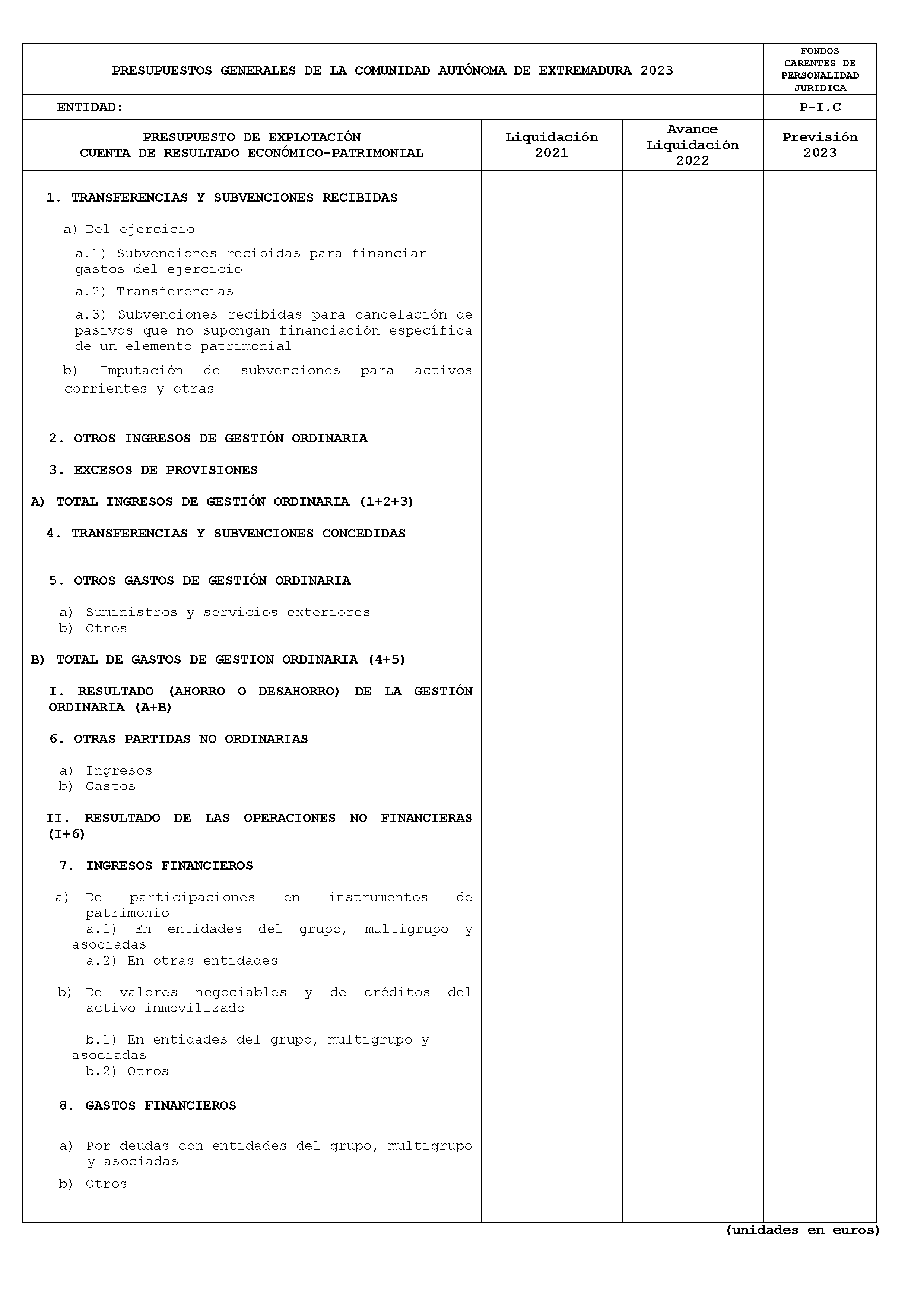 ANEXO XI FICHAS DE CUMPLIMENTACIÓN DEL SECTOR PÚBLICO AUTONÓMICO CON PRESUPUESTO ESTIMATIVO Pag 26