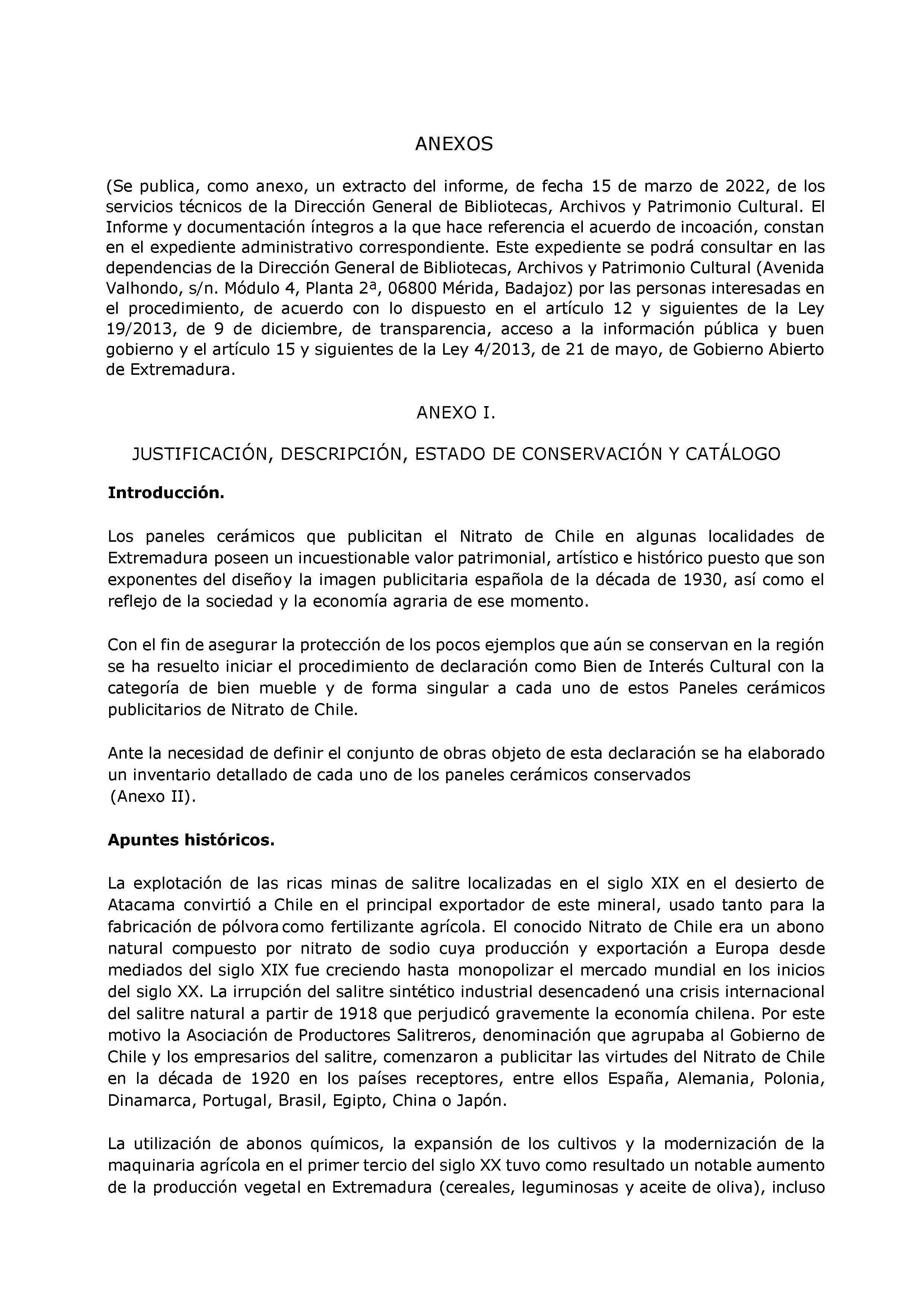 ANEXO JUSTIFICACION, DESCRIPCION, ESTADO DE CONSERVACION Y CATALOGO Pag 1