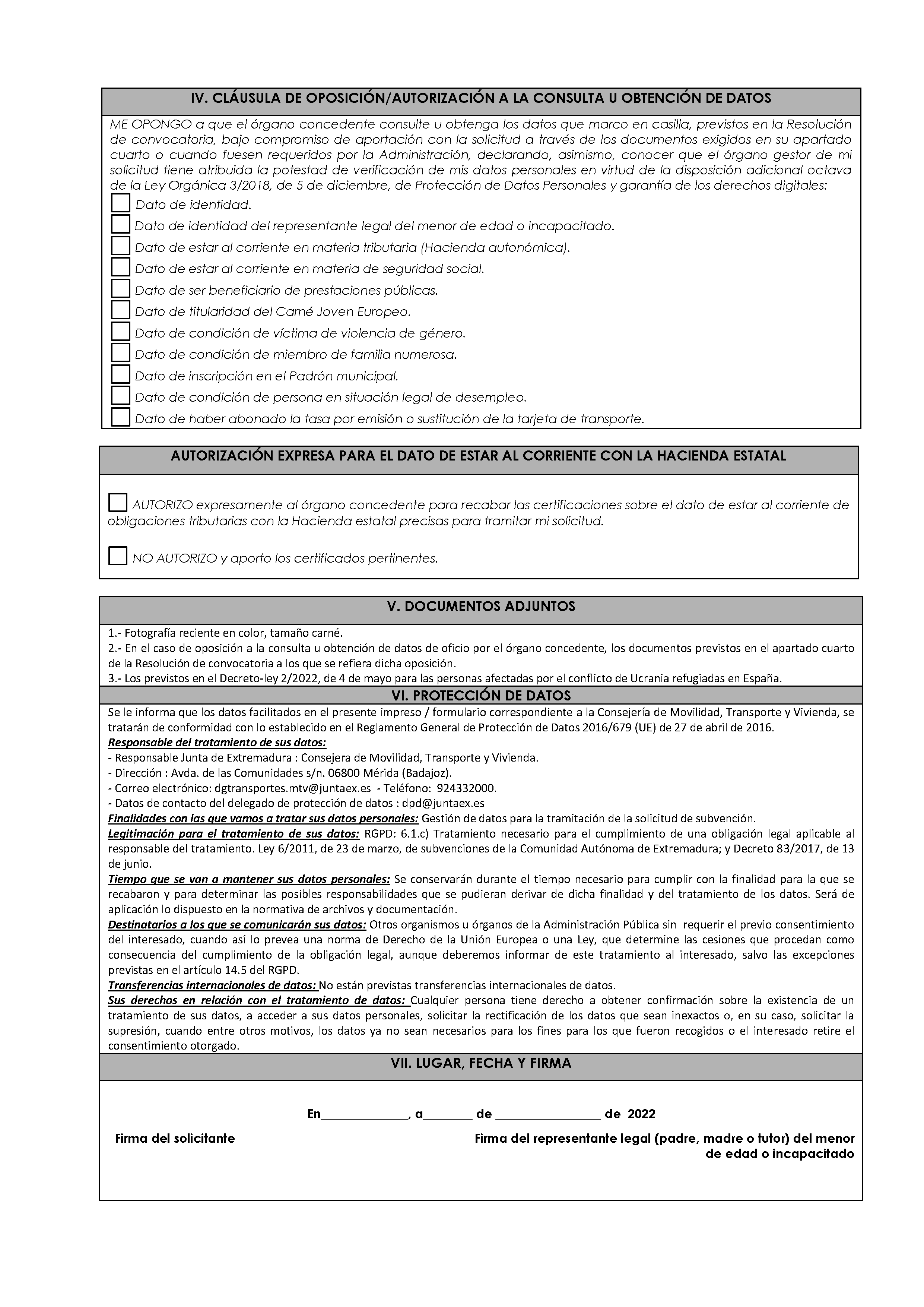 ANEXO I SOLICITUD DE SUBVENCIÓN PARA EL FOMENTO DE LA MOVILIDAD EN EL TRANSPORTE PÚBLICO (2022) Pag 2