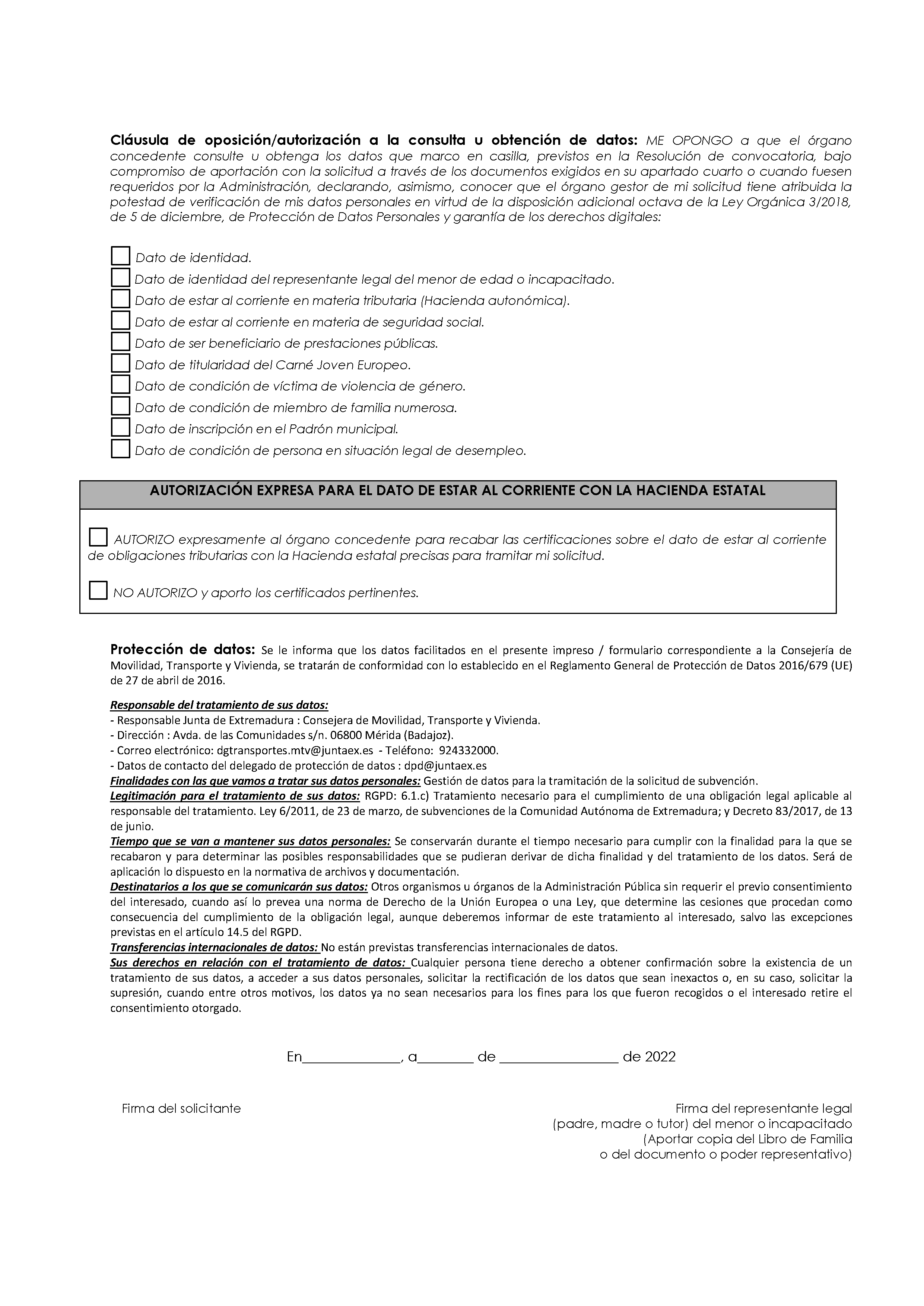 ANEXO I SOLICITUD DE SUBVENCIÓN PARA EL FOMENTO DE LA MOVILIDAD EN EL TRANSPORTE PÚBLICO (2022) Pag 4