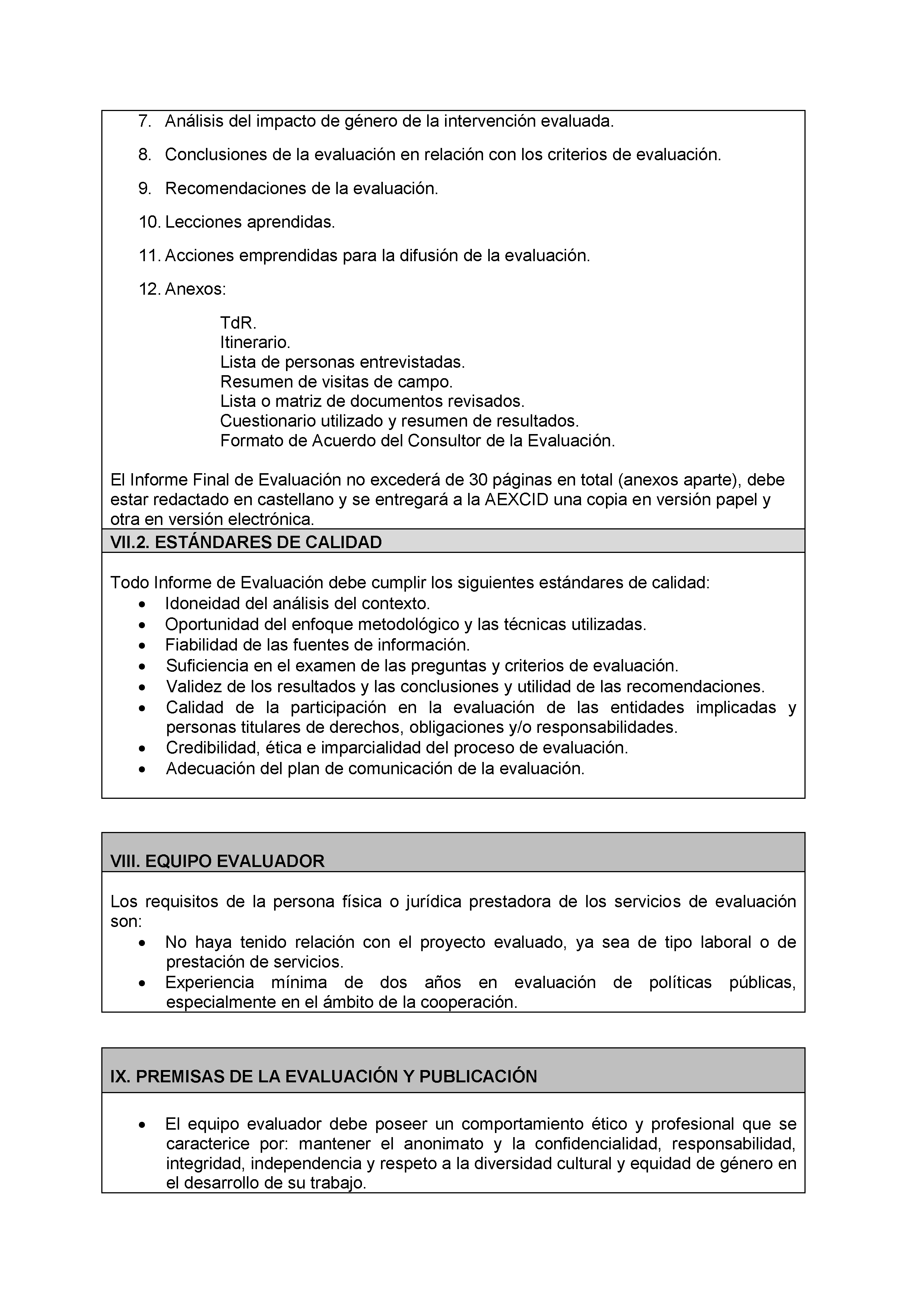 ANEXO VII MODELOS DE ESTRUCTURA PARA TÉRMINOS DE REFERENCIA PARA EVALUACIONES FINALES Pag 5