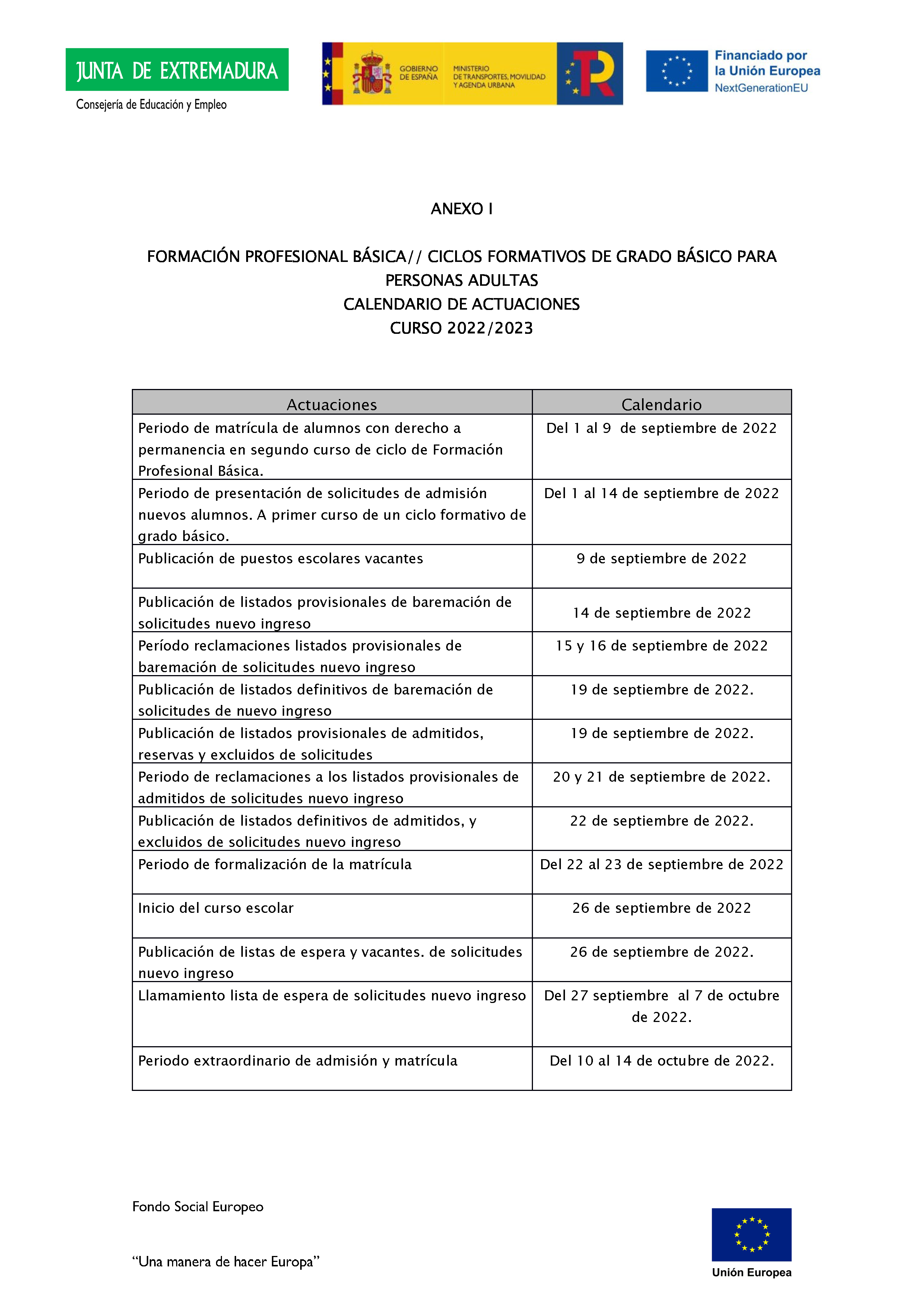 ANEXO IFORMACIÓN PROFESIONAL BÁSICA// CICLOS FORMATIVOS DE GRADO BÁSICO PARA PERSONAS ADULTAS Pag 1