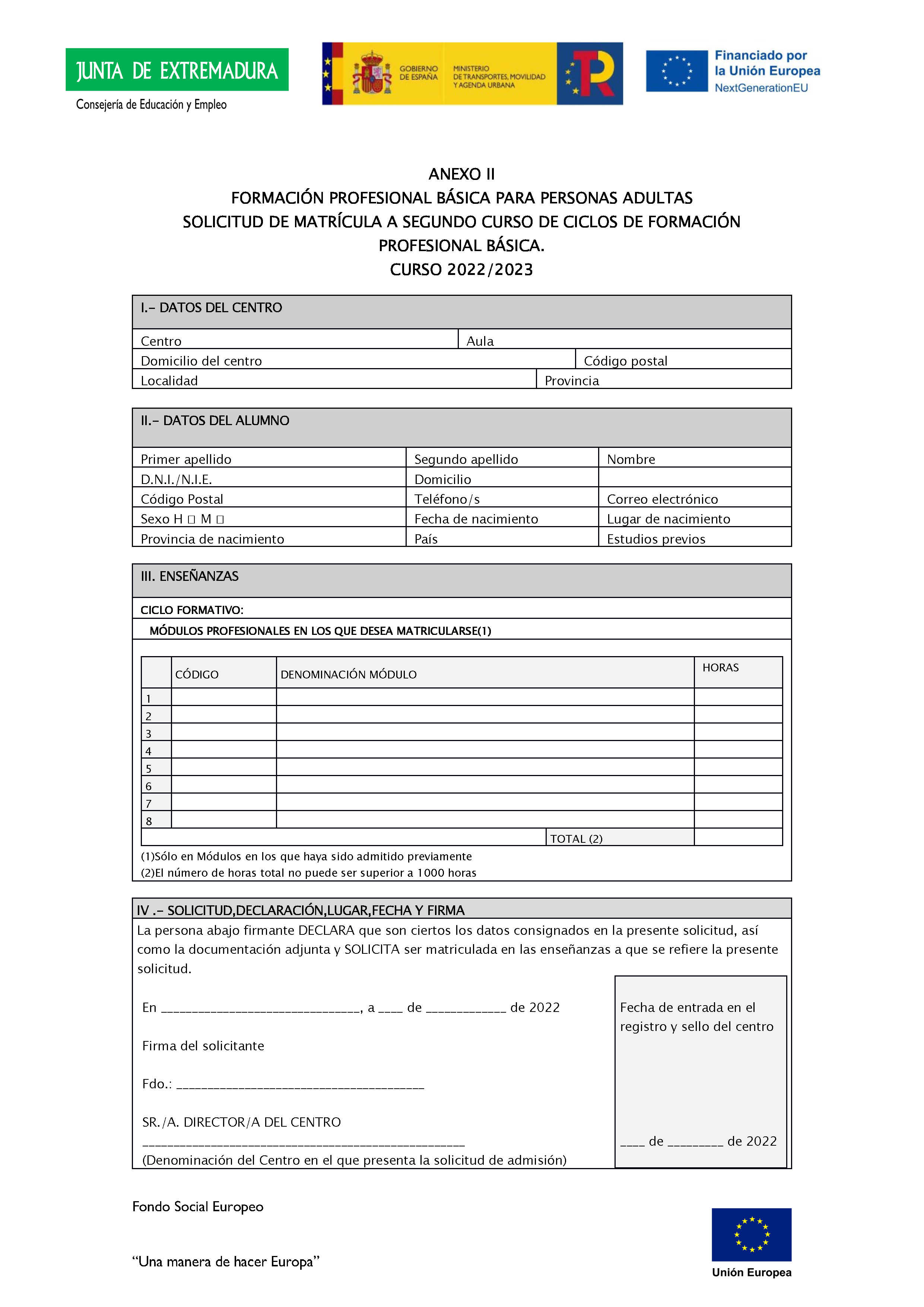 ANEXO IFORMACIÓN PROFESIONAL BÁSICA// CICLOS FORMATIVOS DE GRADO BÁSICO PARA PERSONAS ADULTAS Pag 2