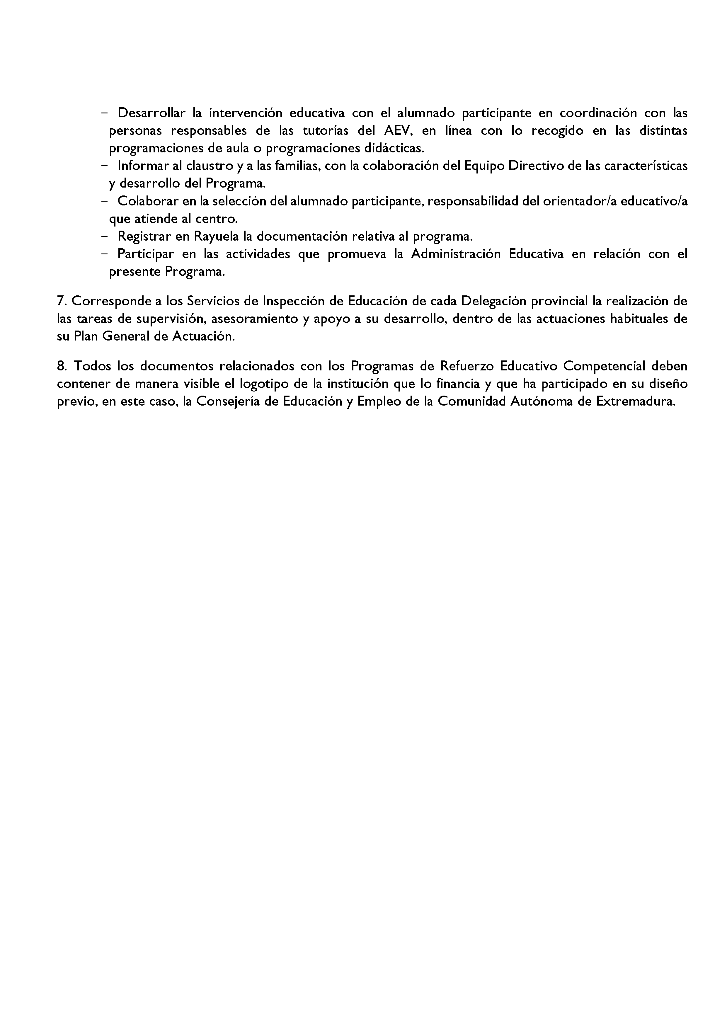 ANEXO I. ORGANIZACIÓN Y FUNCIONAMIENTO DE LOS PROGRAMAS DE REFUERZO EDUCATIVO COMPETENCIAL. Pag 2