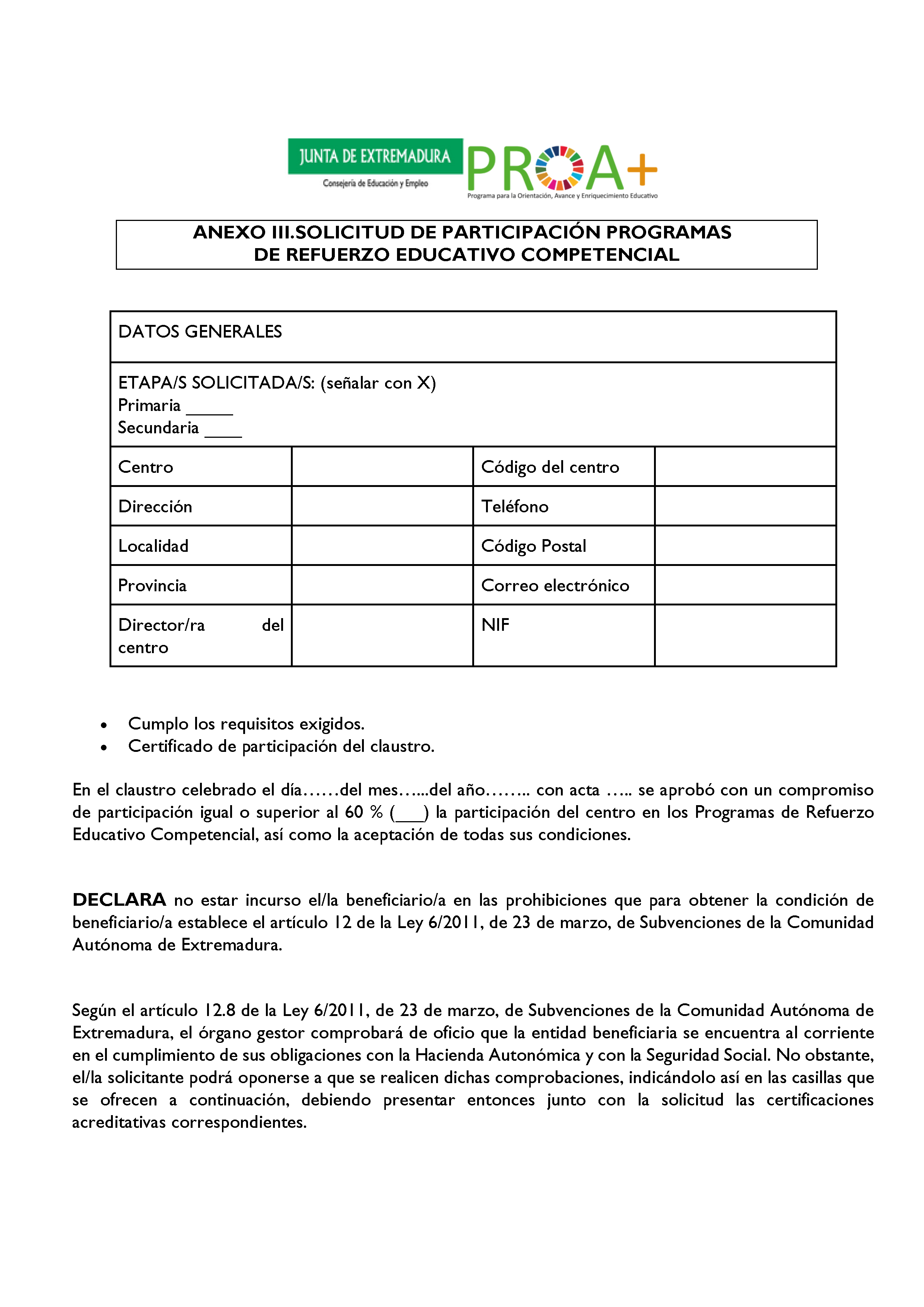 ANEXO I. ORGANIZACIÓN Y FUNCIONAMIENTO DE LOS PROGRAMAS DE REFUERZO EDUCATIVO COMPETENCIAL. Pag 5