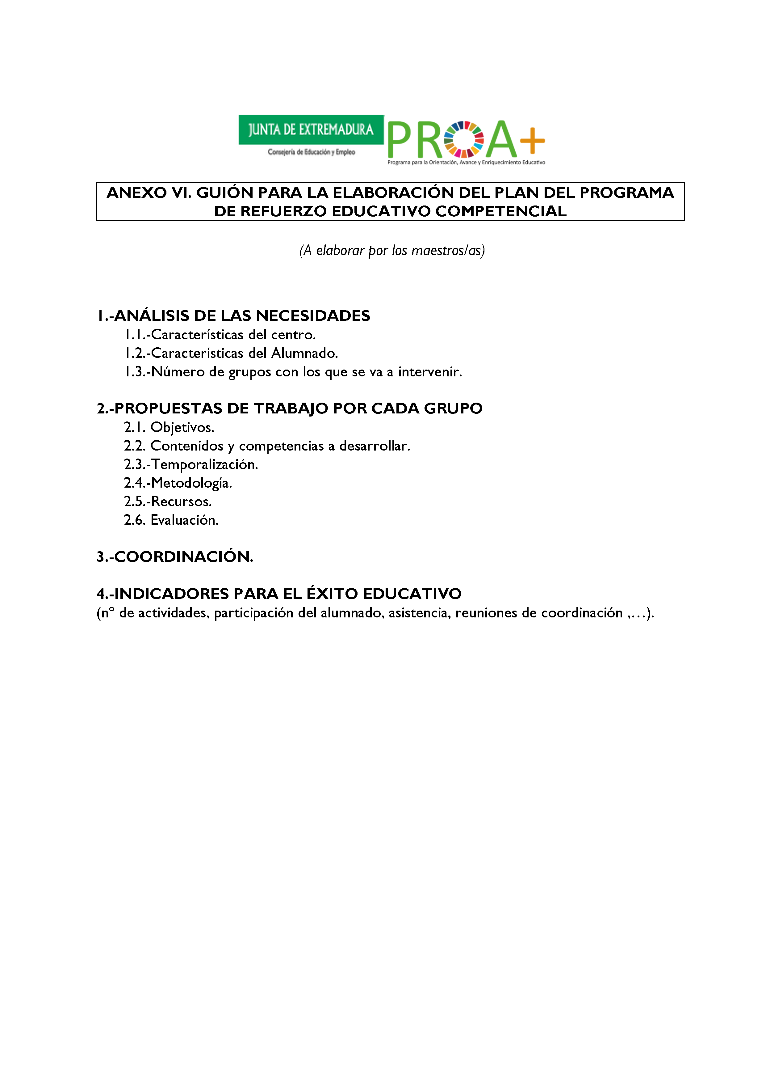ANEXO I. ORGANIZACIÓN Y FUNCIONAMIENTO DE LOS PROGRAMAS DE REFUERZO EDUCATIVO COMPETENCIAL. Pag 9