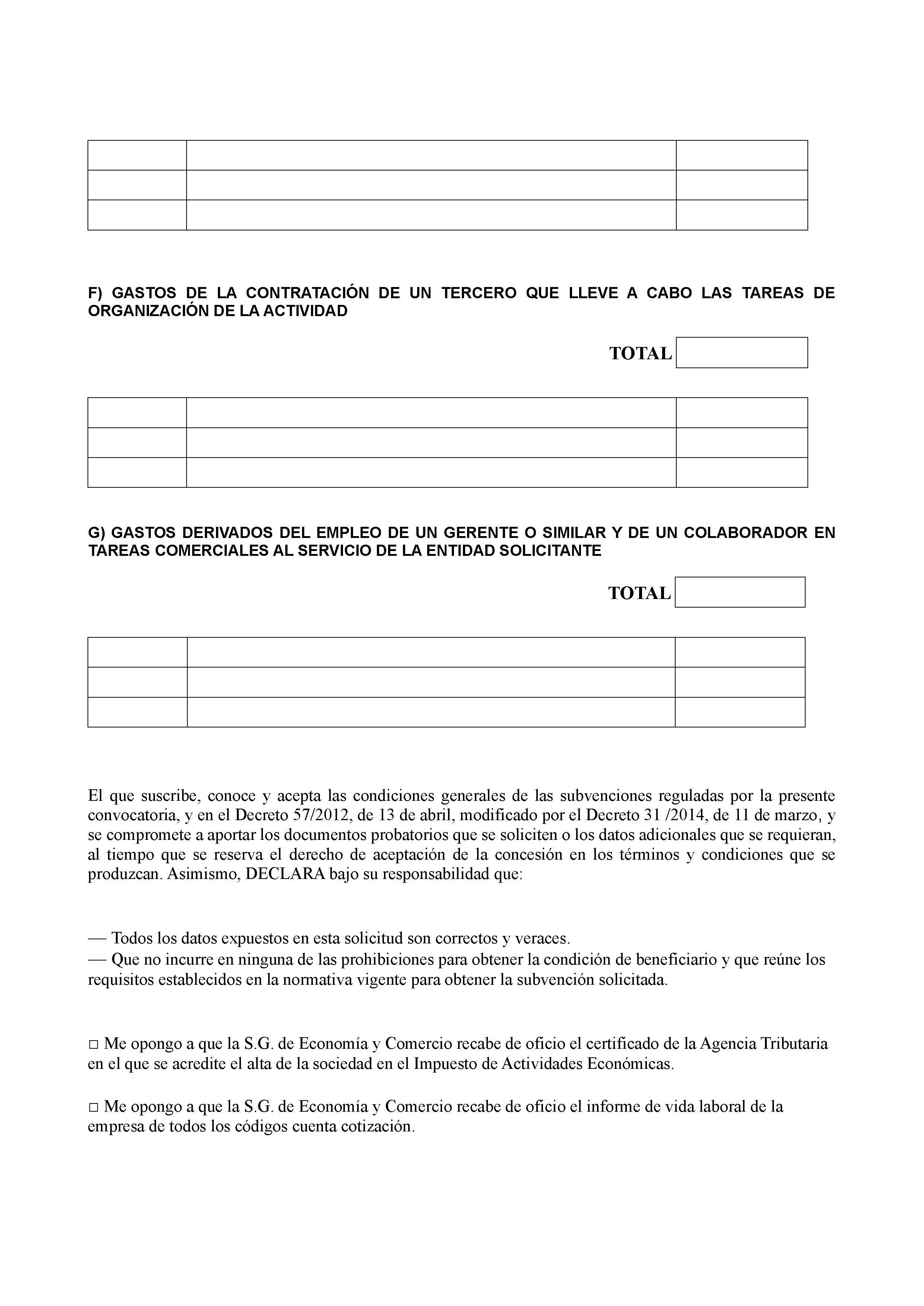 ANEXO I LINEA DE AYUDAS A LA ORGANIZACION Y PROMOCION DE FERIAS COMERCIALES OFICIALES Pag 6