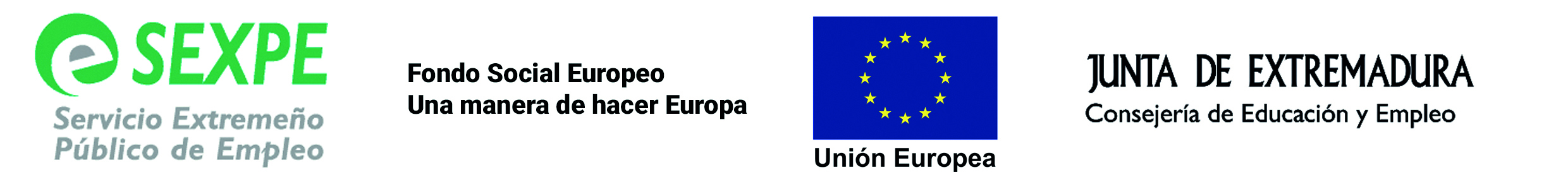 LOGO SEXPE, UNION EUROPEA Y JUNTA DE EXTREMADURA