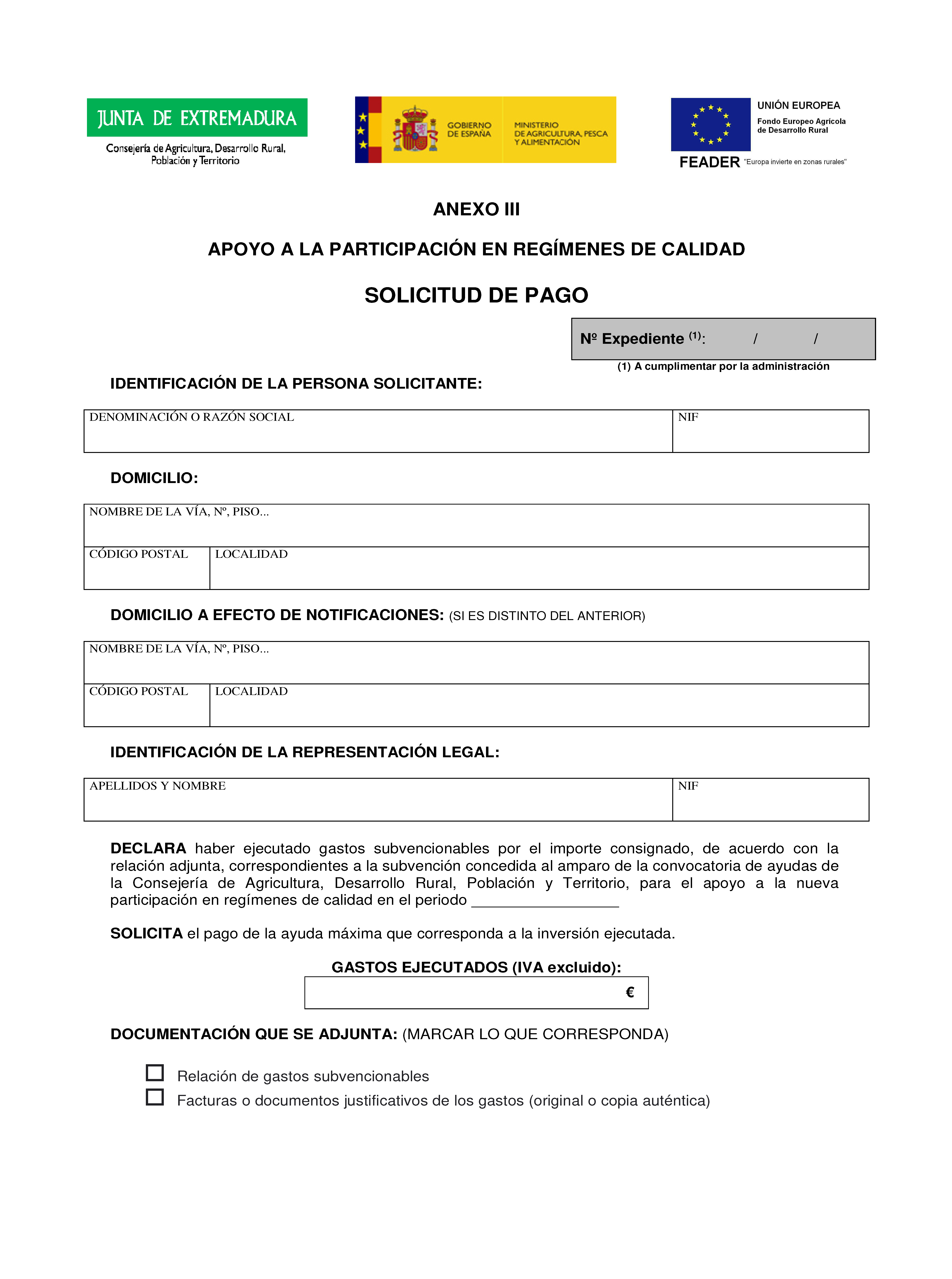 ANEXOS SOLICITUD DE AYUDAS A LOS REGIMENES DE CALIDAD DE LOS PRODUCTOS Pag 13