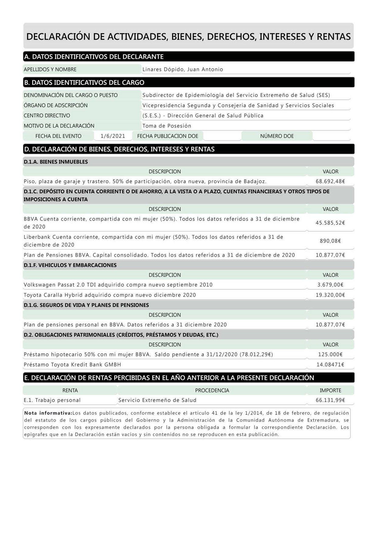 ANEXOS RELACION DE DECLARACIONES OBLIGATORIAS PRESENTADAS POR CAUSA DE TOMA DE POSESION Pag 3