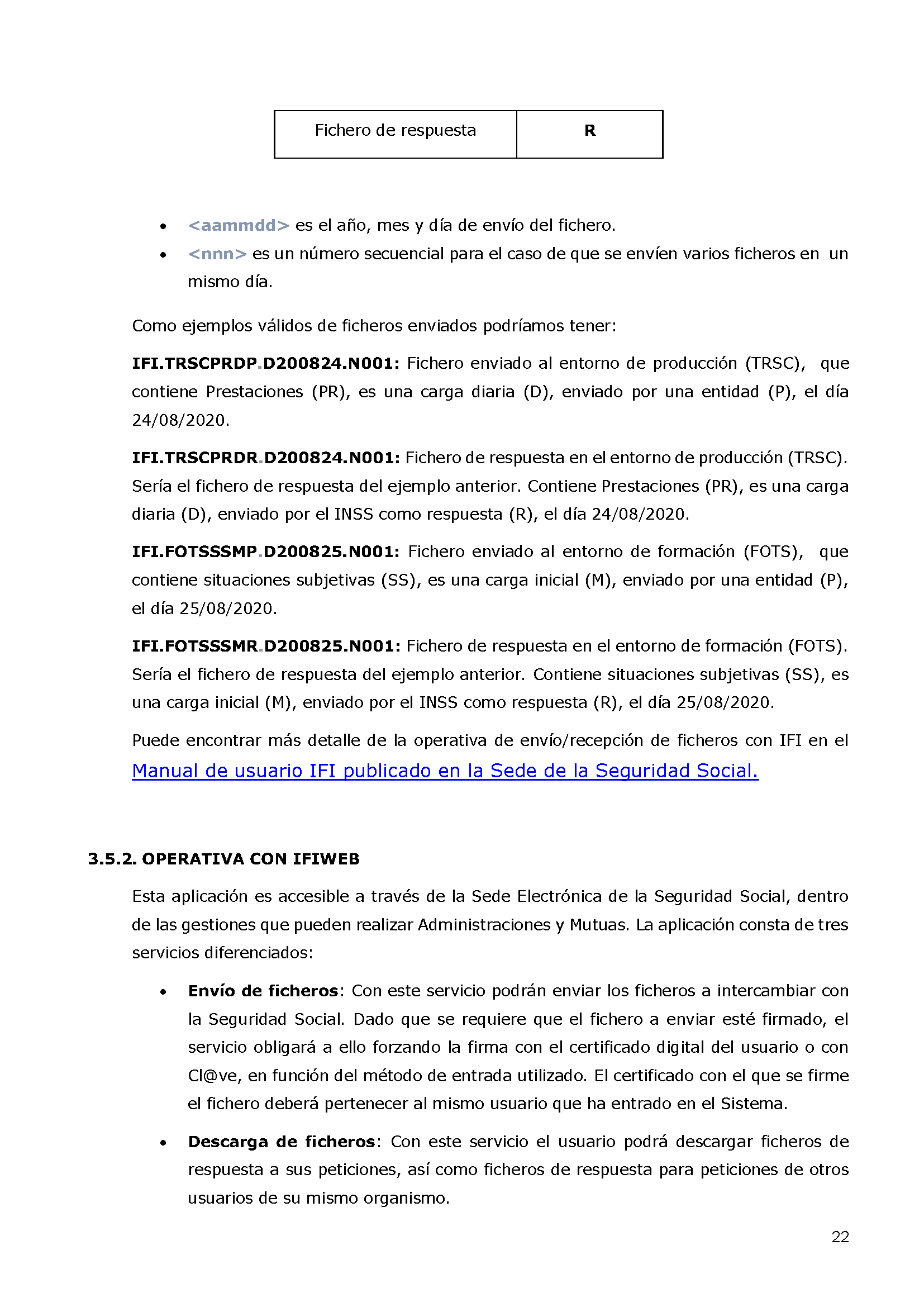 ANEXOS PROTOCOLO DE INTERCAMBIO DE FICHEROS PARA LA CARGA DE DATOS EN TARJETA SOCIAL DIGITAL Pag 22