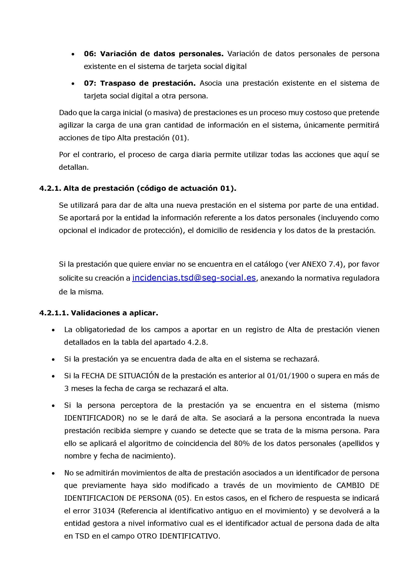 ANEXOS PROTOCOLO DE INTERCAMBIO DE FICHEROS PARA LA CARGA DE DATOS EN TARJETA SOCIAL DIGITAL Pag 40