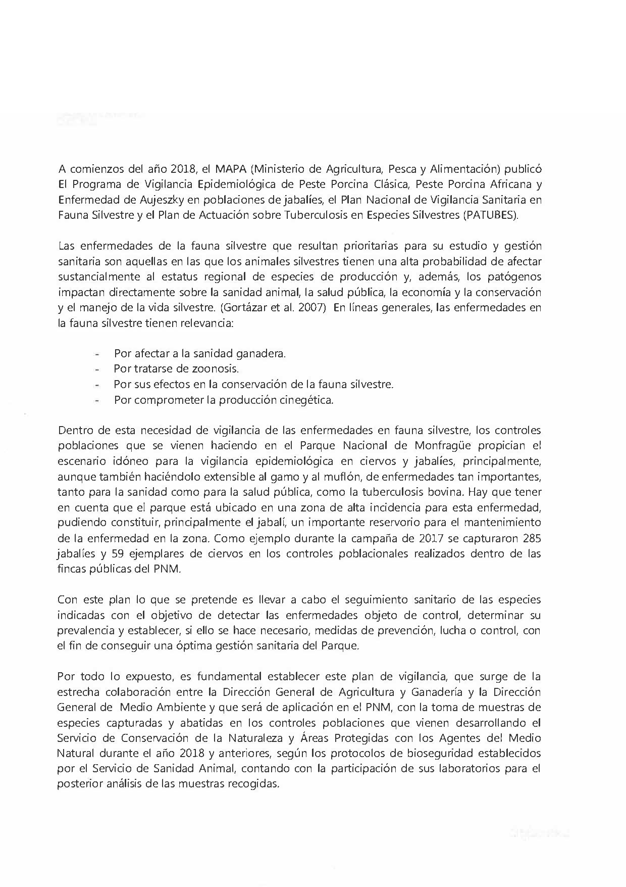 PROGRAMA DE ACCION SELECTIVA DE LAS POBLACIONES DE UNGULADOS SILVESTRES EN EL PARQUE NACIONAL DE MONFRAGUE 2022-2023 Pag 21