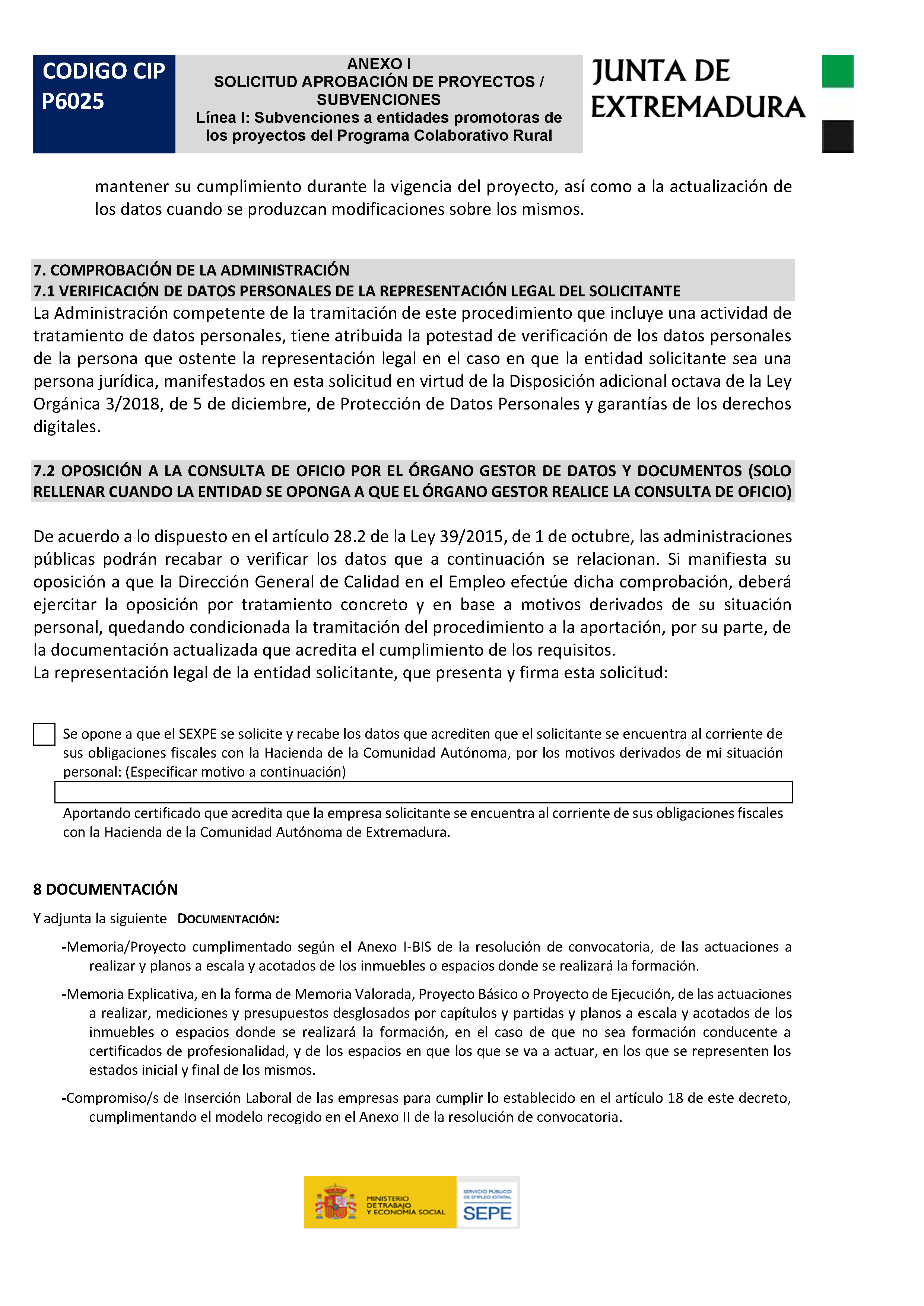 ANEXO I. SOLICITUD APROBACION DE PROYECTOS / SUBVENCIONES Pag 3