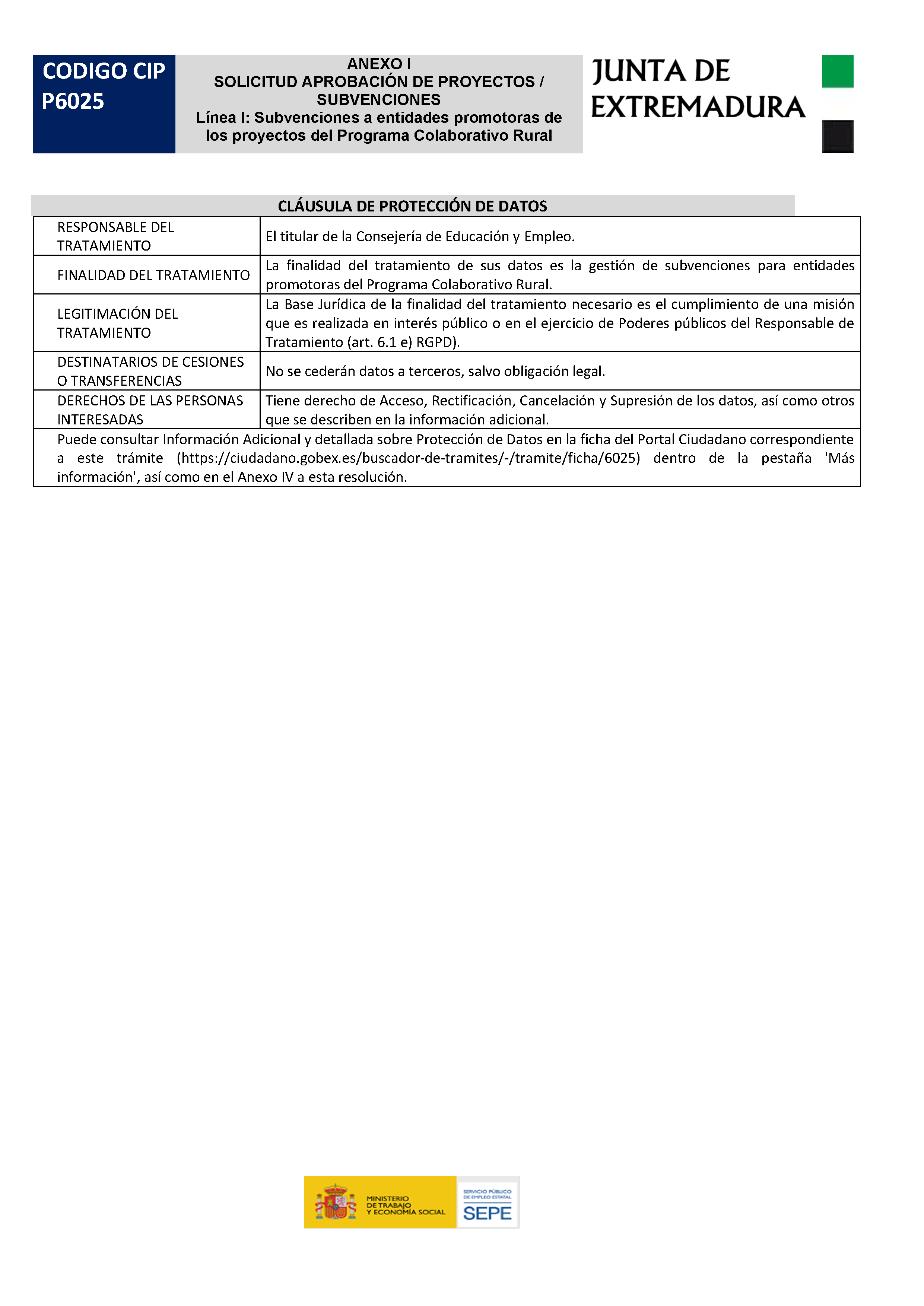 ANEXO I. SOLICITUD APROBACION DE PROYECTOS / SUBVENCIONES Pag 5