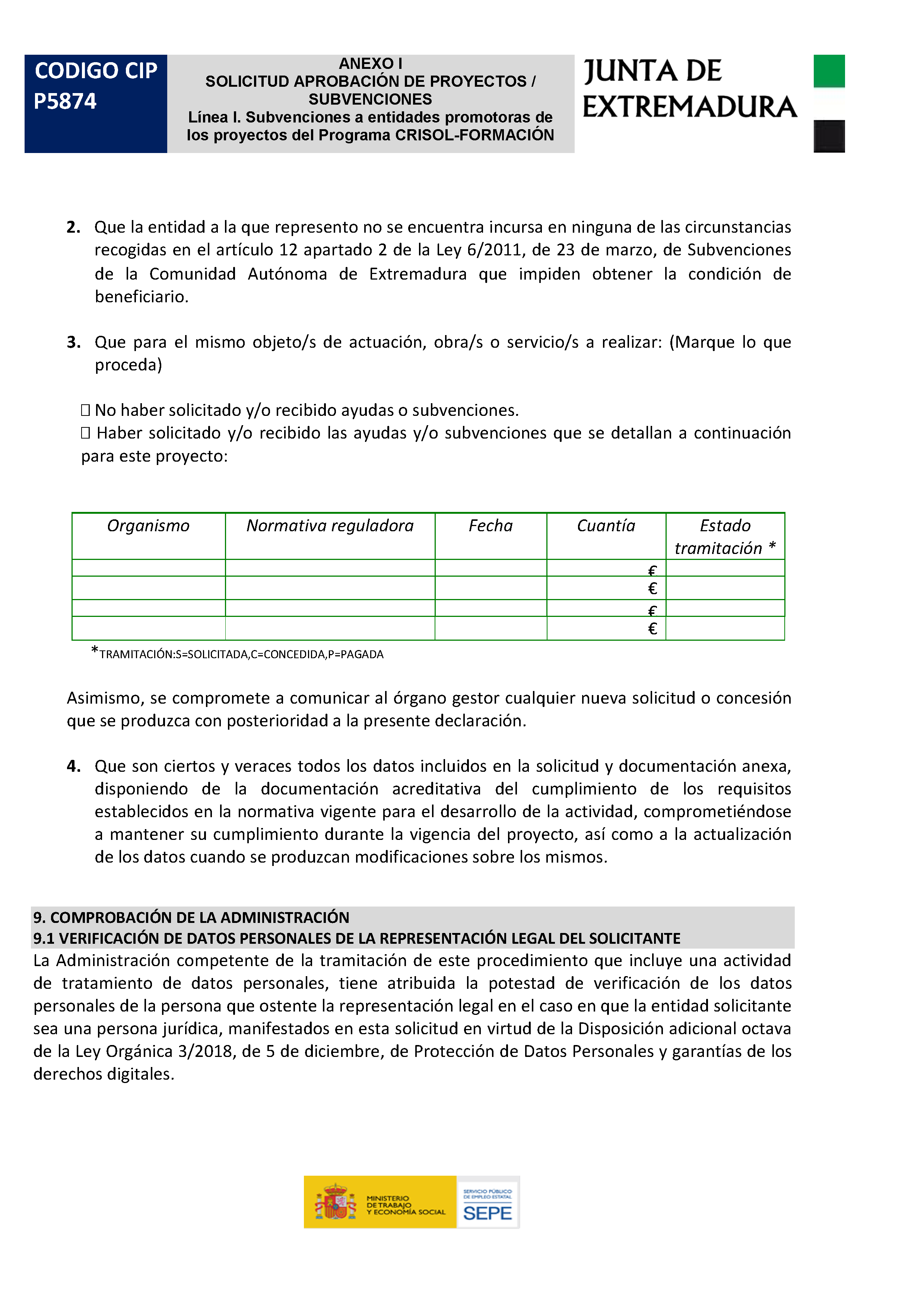 ANEXO SOLICITUD APROVACION DE PROYECTOS / SUBVENCIONES Pag 3