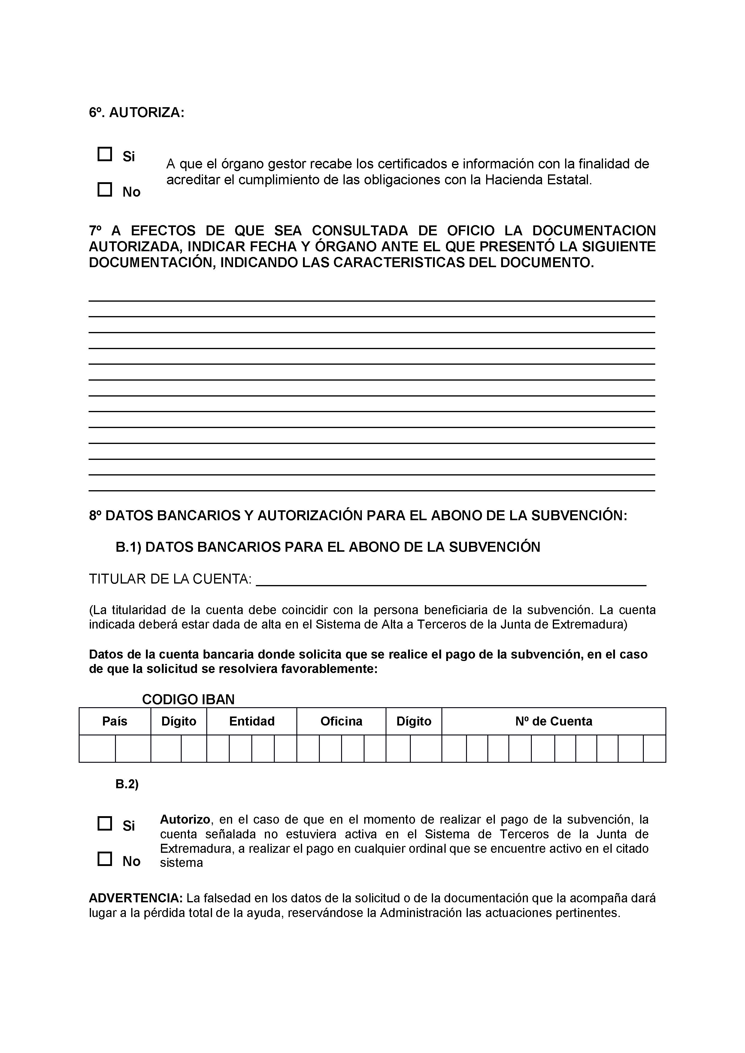 ANEXO I SOLICITUD SUBVENCIONES A LOS PROFESIONALES EN GANADERIA DE LA COMUNIDAD AUTONOMA DE EXTREMADURA Pag 3