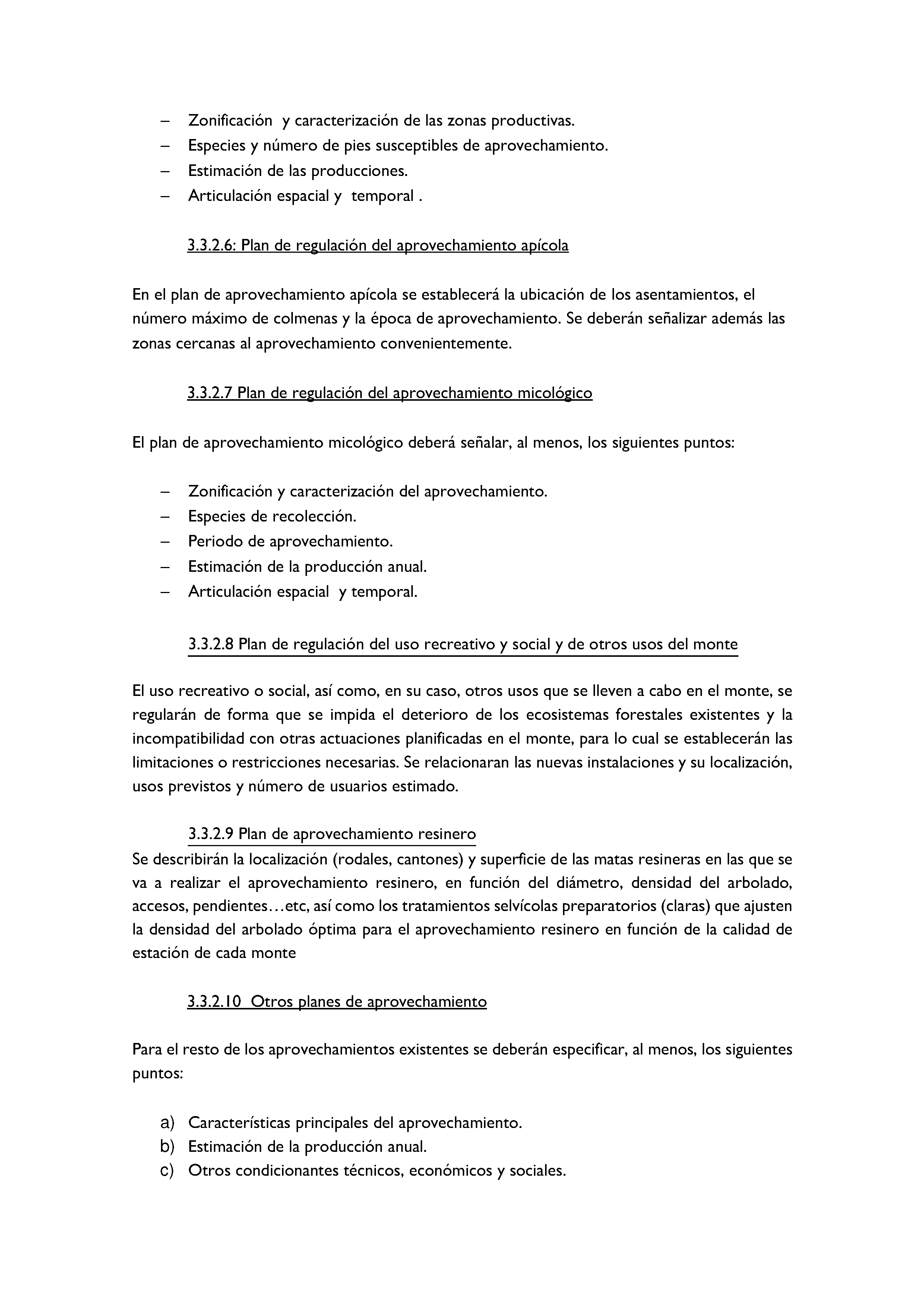 ANEXO - INSTRUCCIONES DE ORDENACIÓN DE LOS PROYECTOS DE ORDENACIÓN DE MONTES Pag 38