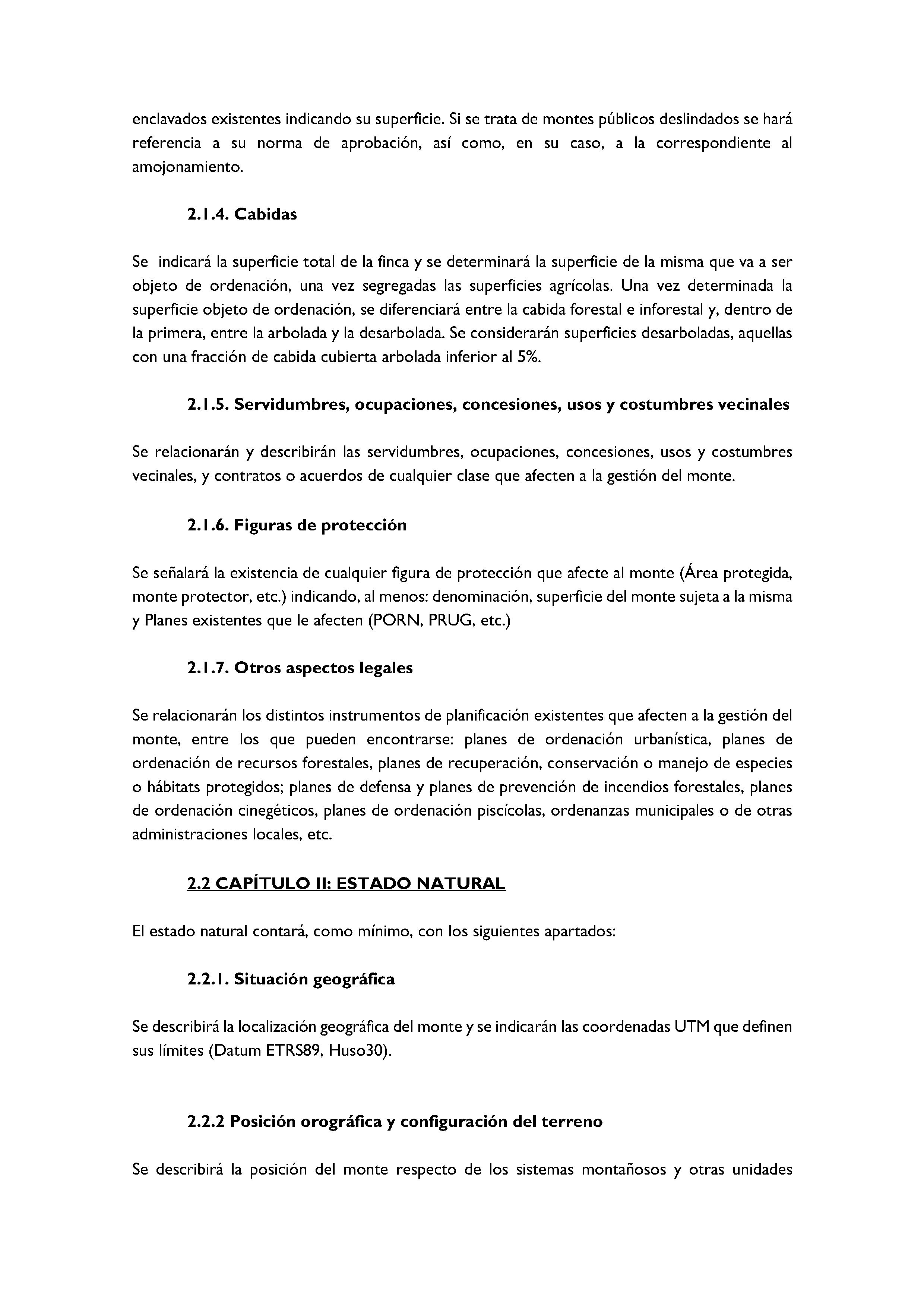 ANEXO - INSTRUCCIONES DE ORDENACIÓN DE LOS PROYECTOS DE ORDENACIÓN DE MONTES Pag 48