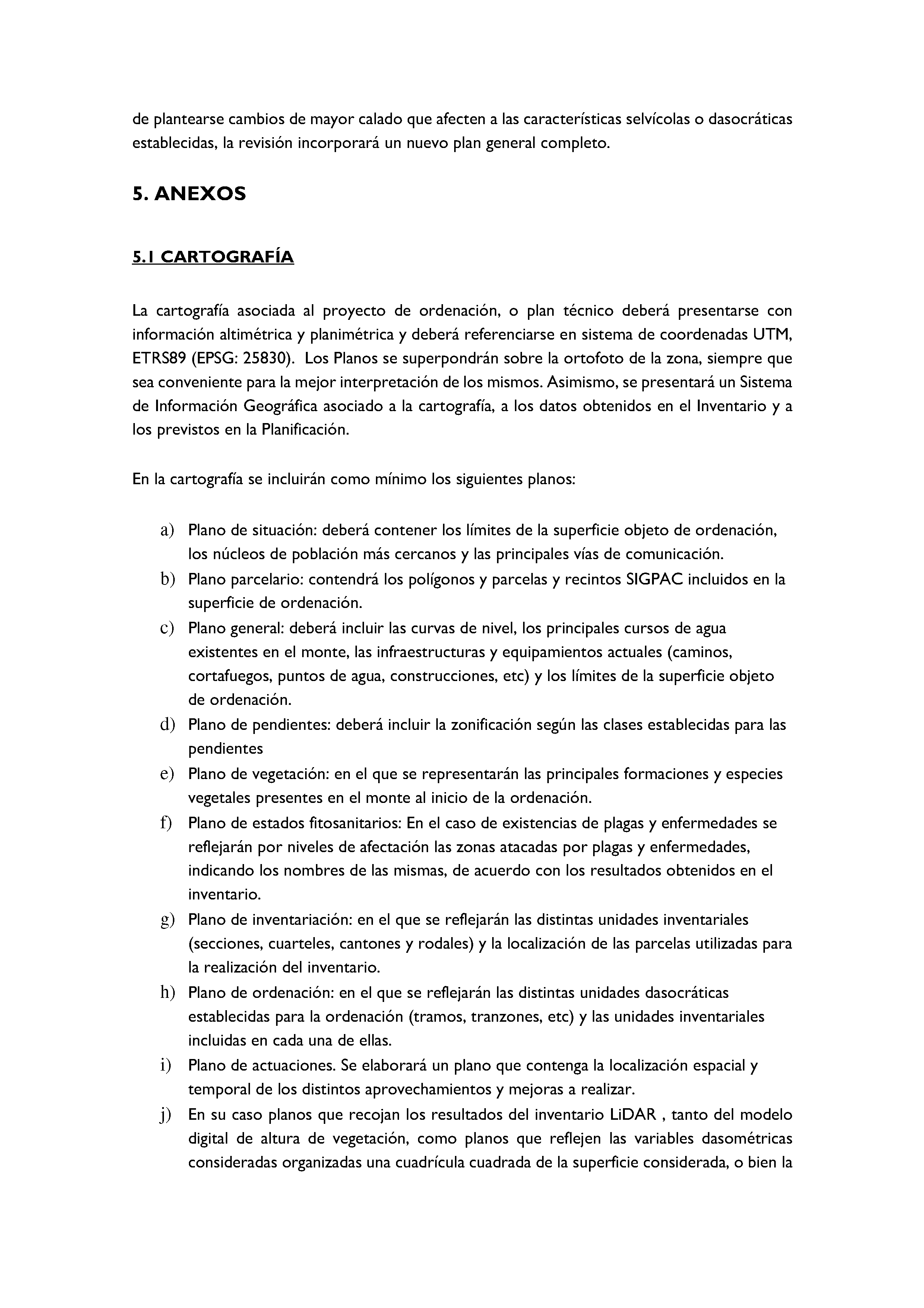 ANEXO - INSTRUCCIONES DE ORDENACIÓN DE LOS PROYECTOS DE ORDENACIÓN DE MONTES Pag 79