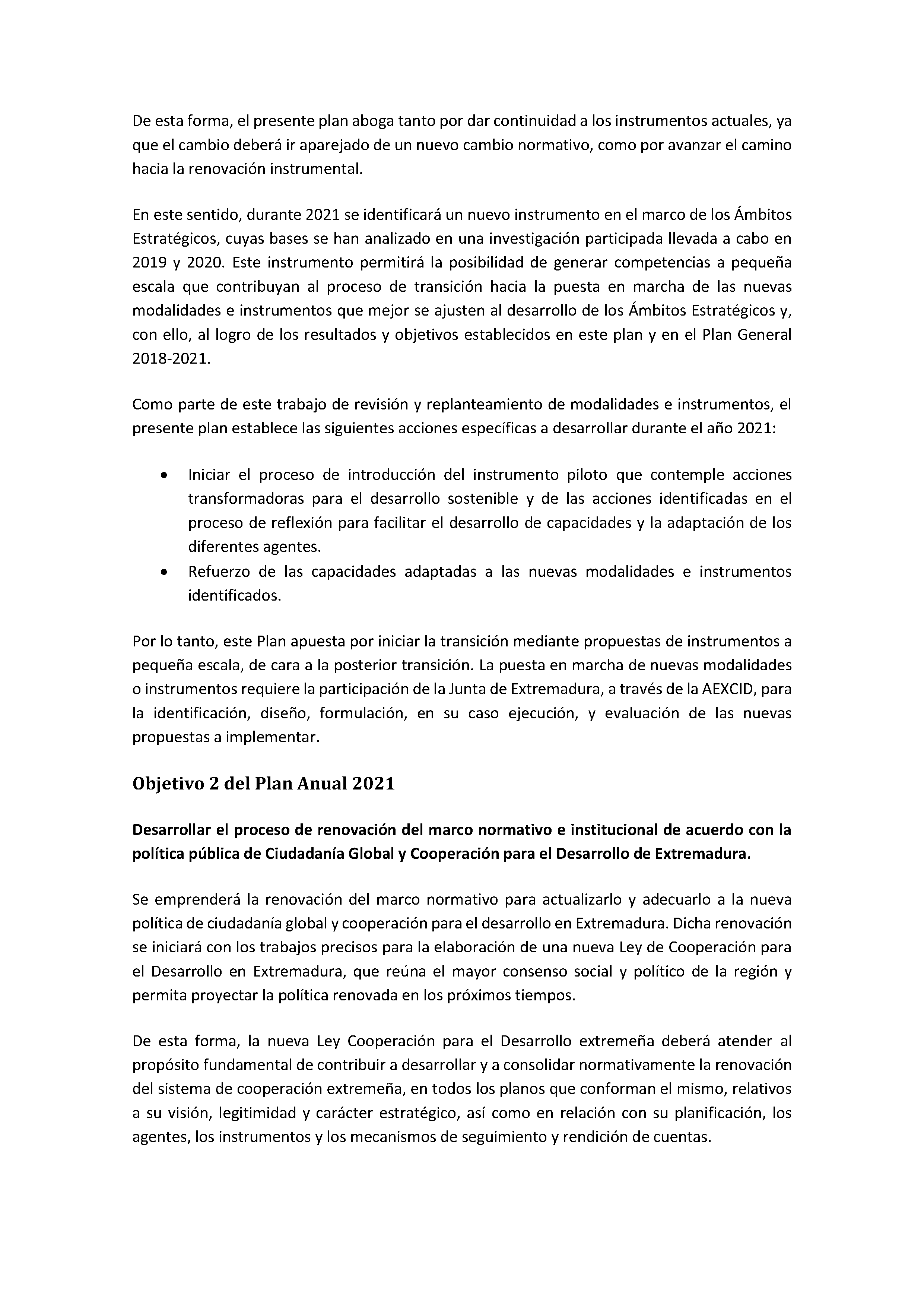 PLAN ANUAL DE COOPERACIÓN EXTREMEÑA 2021 Pag 13