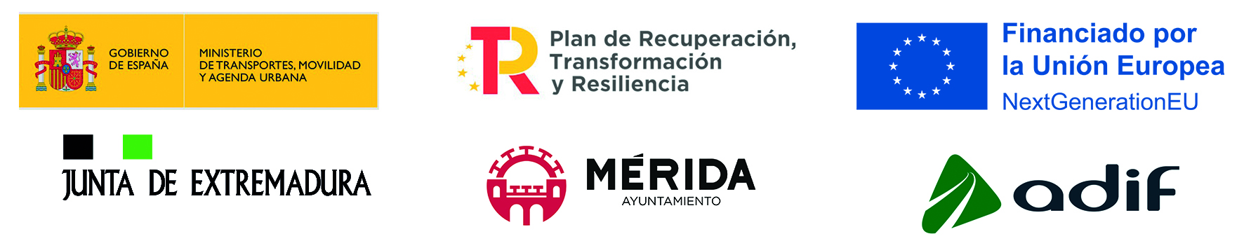 MINISTERIO DE TRANSPORTES - PLAN DE RECUPERACION - NEXTGENETARION - JUNTA DE EXTREMADURA - MERIDA - ADIF