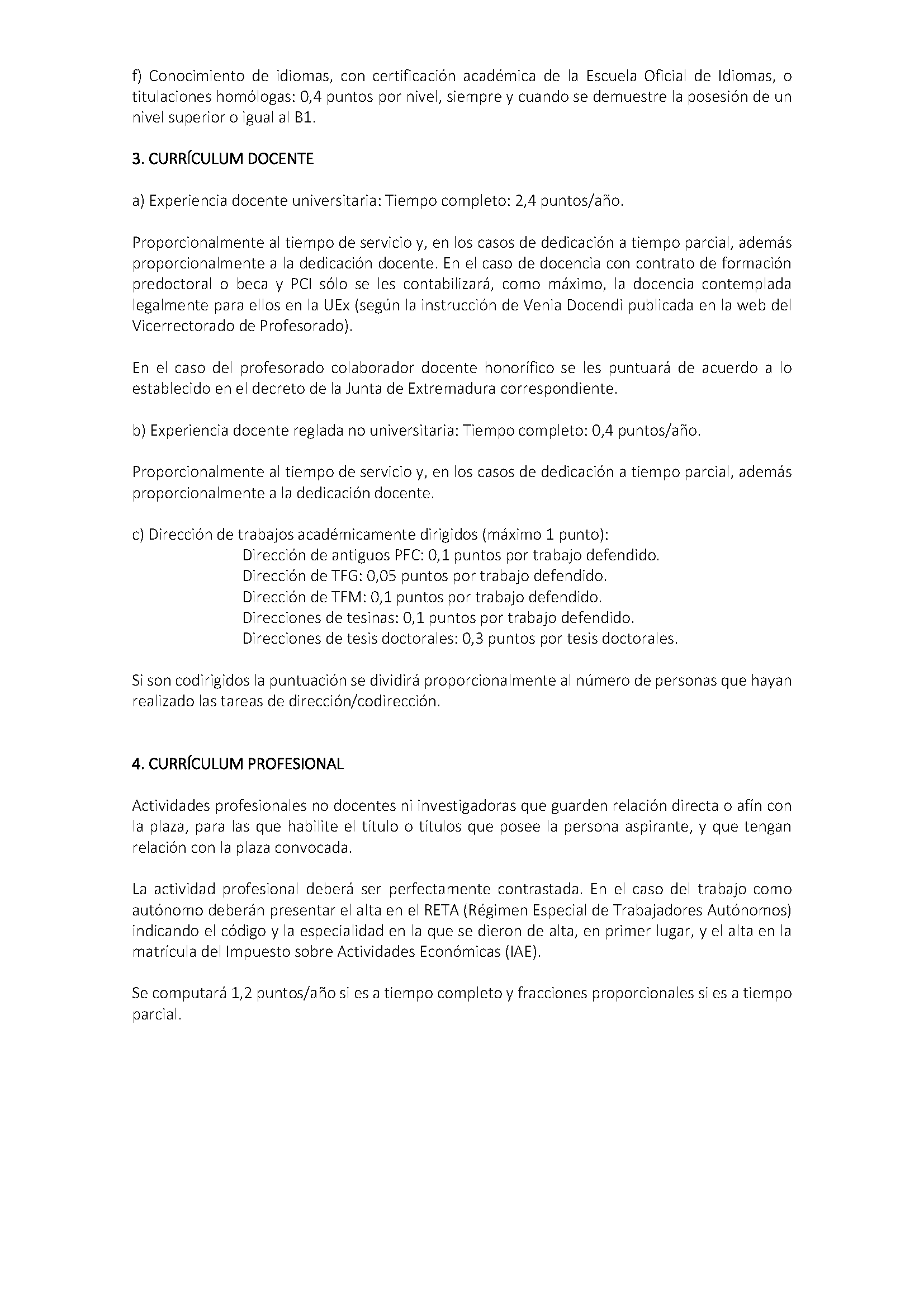 NORMATIVA DE CONTRATACION DEL PROFESORADO EN REGIMEN LABORAL DE LA UNIVERSIDAD DE EXTREMADURA (2022) Pag 26