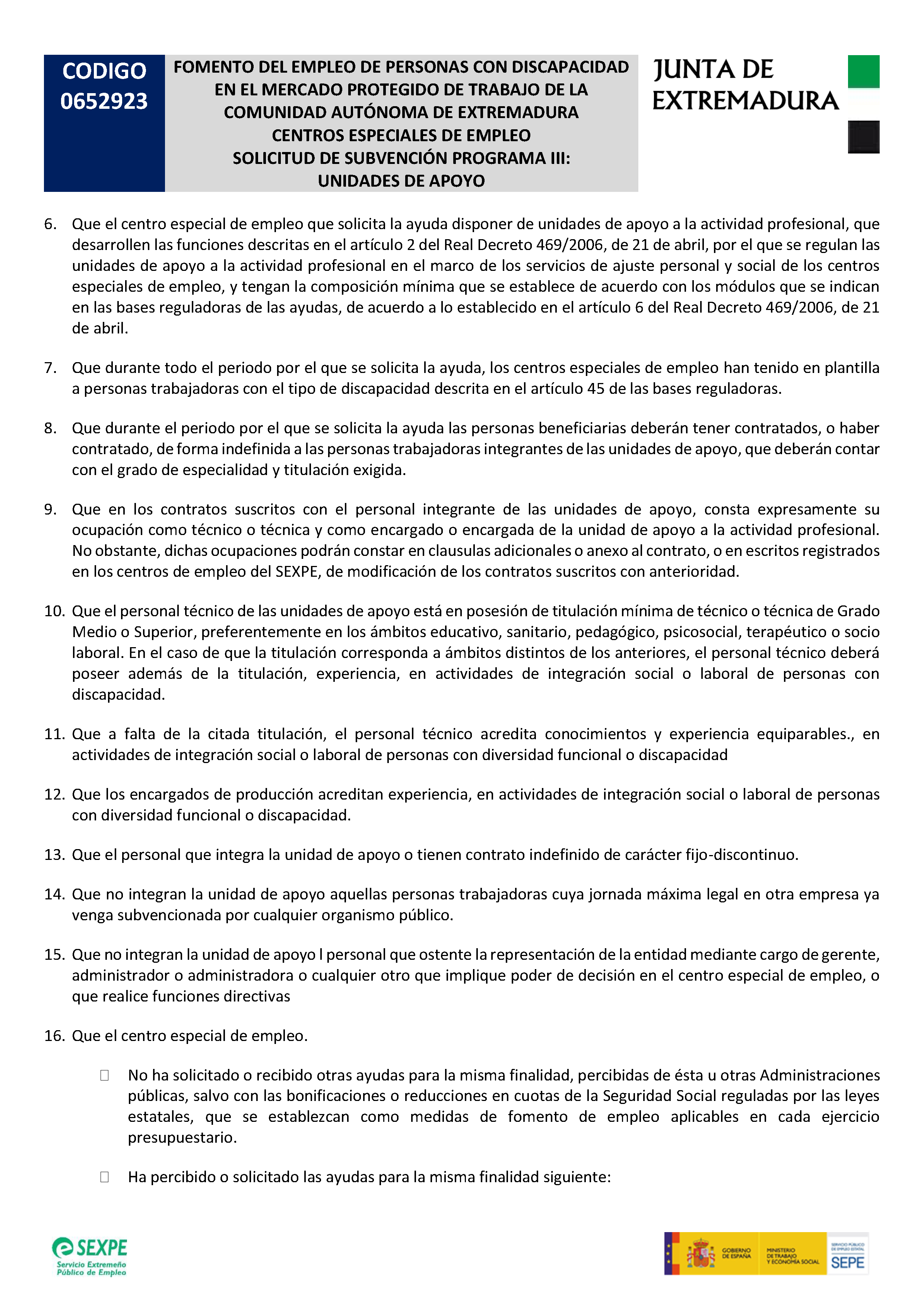 FOMENTO DEL EMPLEO EN PERSONAS CON DISCAPACIDAD III Pag 6