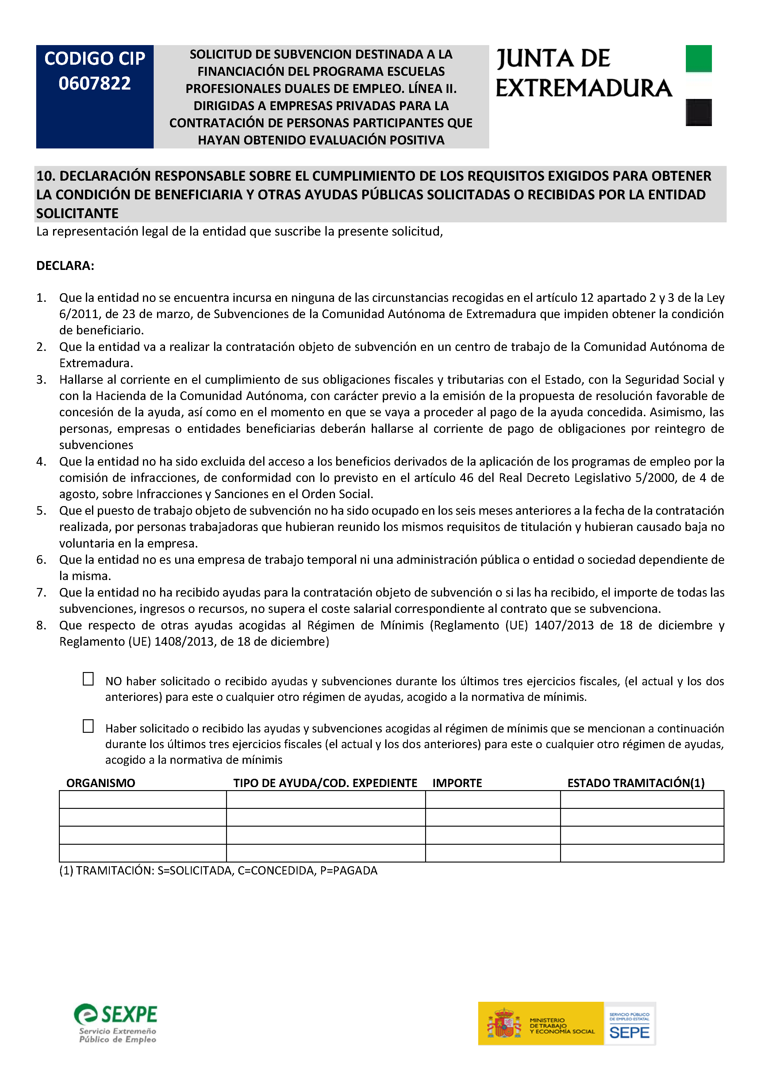 SOLICITUD DE SUBVENCIÃ“N DESTINADA A LA FINANCIACIÃ“N DEL PROGRAMA ESCUELAS PROFESIONALES DUALES DE EMPLEO. LÃ�NEA II Pag 5