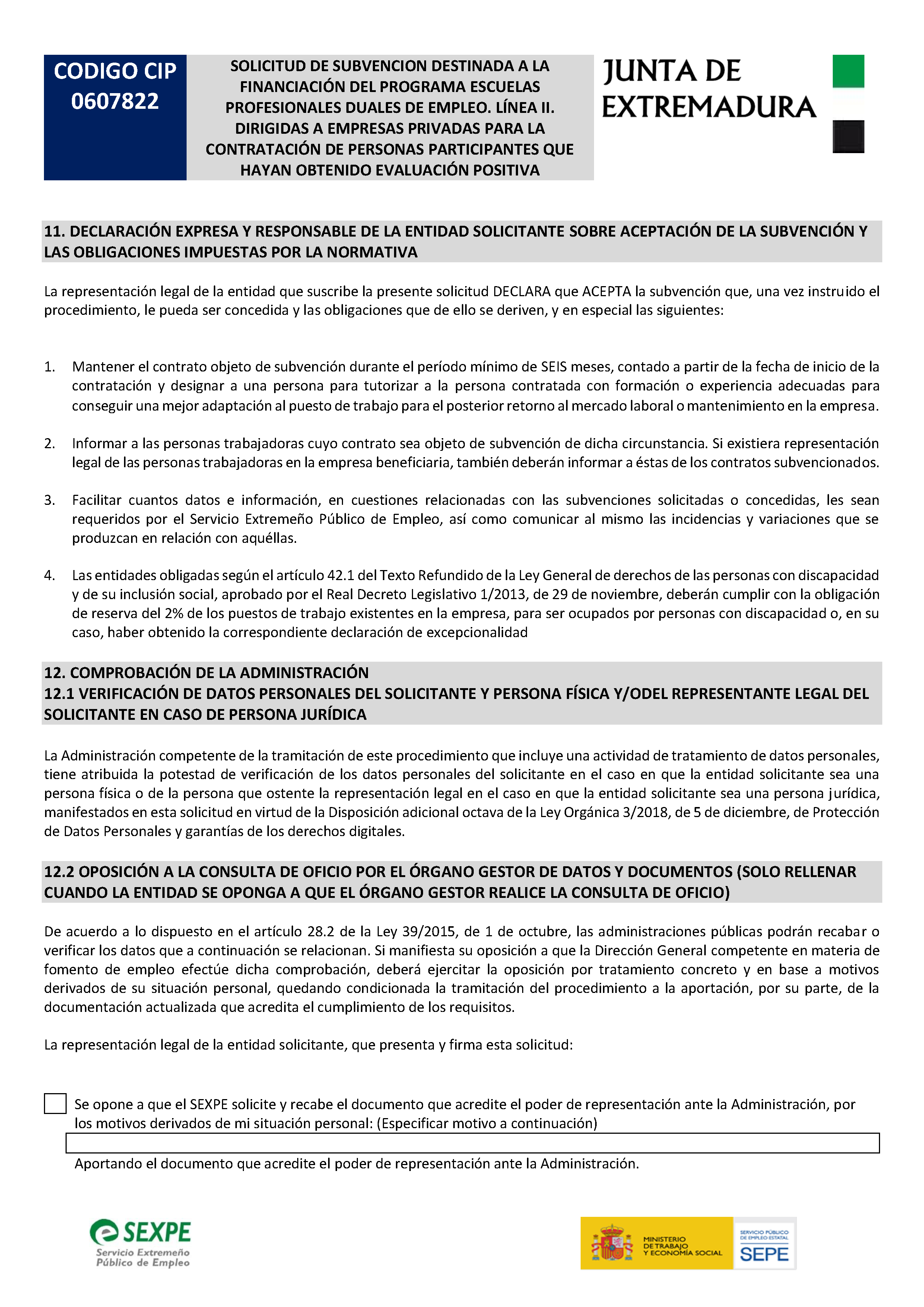 SOLICITUD DE SUBVENCIÃ“N DESTINADA A LA FINANCIACIÃ“N DEL PROGRAMA ESCUELAS PROFESIONALES DUALES DE EMPLEO. LÃ�NEA II Pag 6