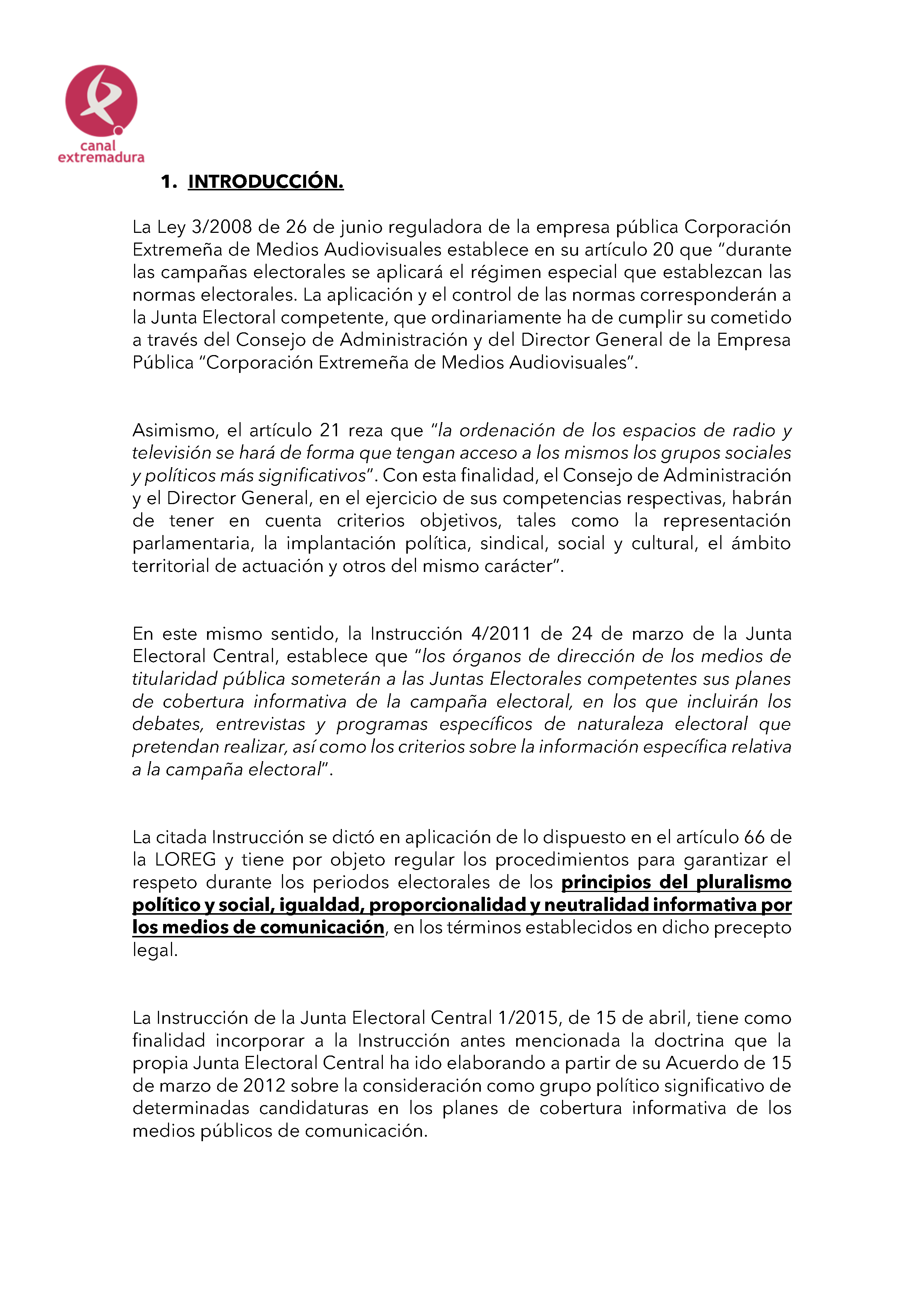 PLAN DE COBERTURA INFORMATIVA DE CANAL EXTREMADURA Pag 2