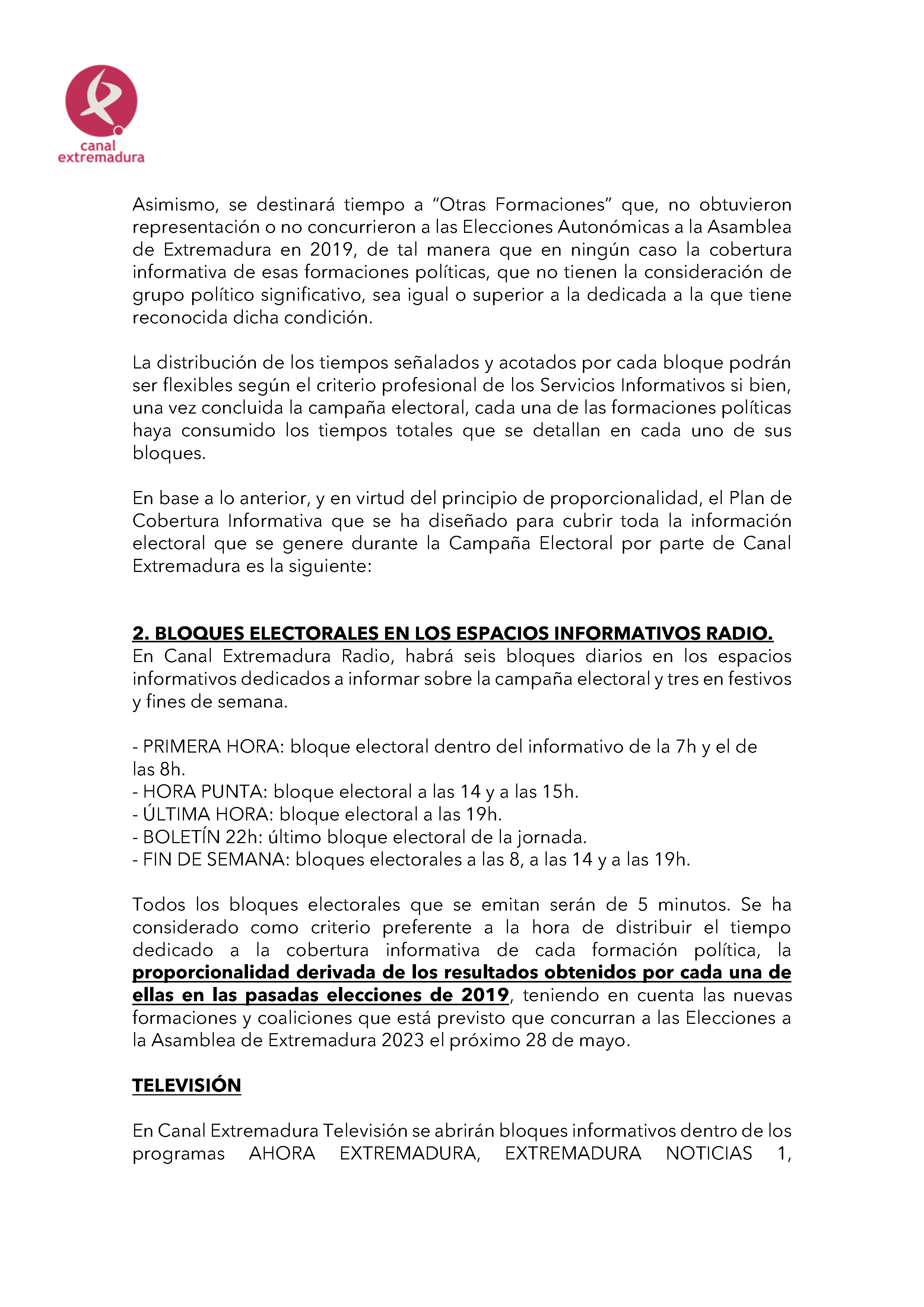PLAN DE COBERTURA INFORMATIVA DE CANAL EXTREMADURA Pag 5