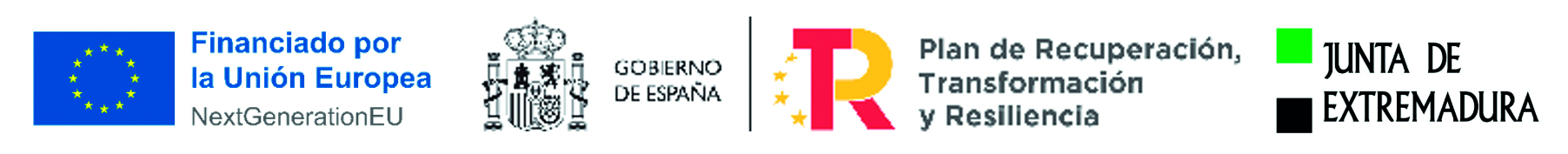 LOGO UNION EUROPEA - GOBIERNO DE ESPAÑA - PLAN DE RECUPERACION - JUNTA DE EXTREMADURA