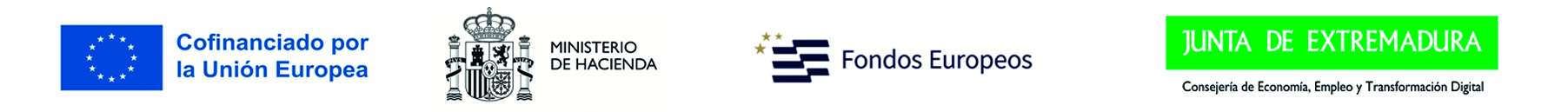 LOGO UNION EUROPEA - GOBIERNO DE ESPAÑA - FONDOS EUROPEOS - JUNTA DE EXTREMADURA