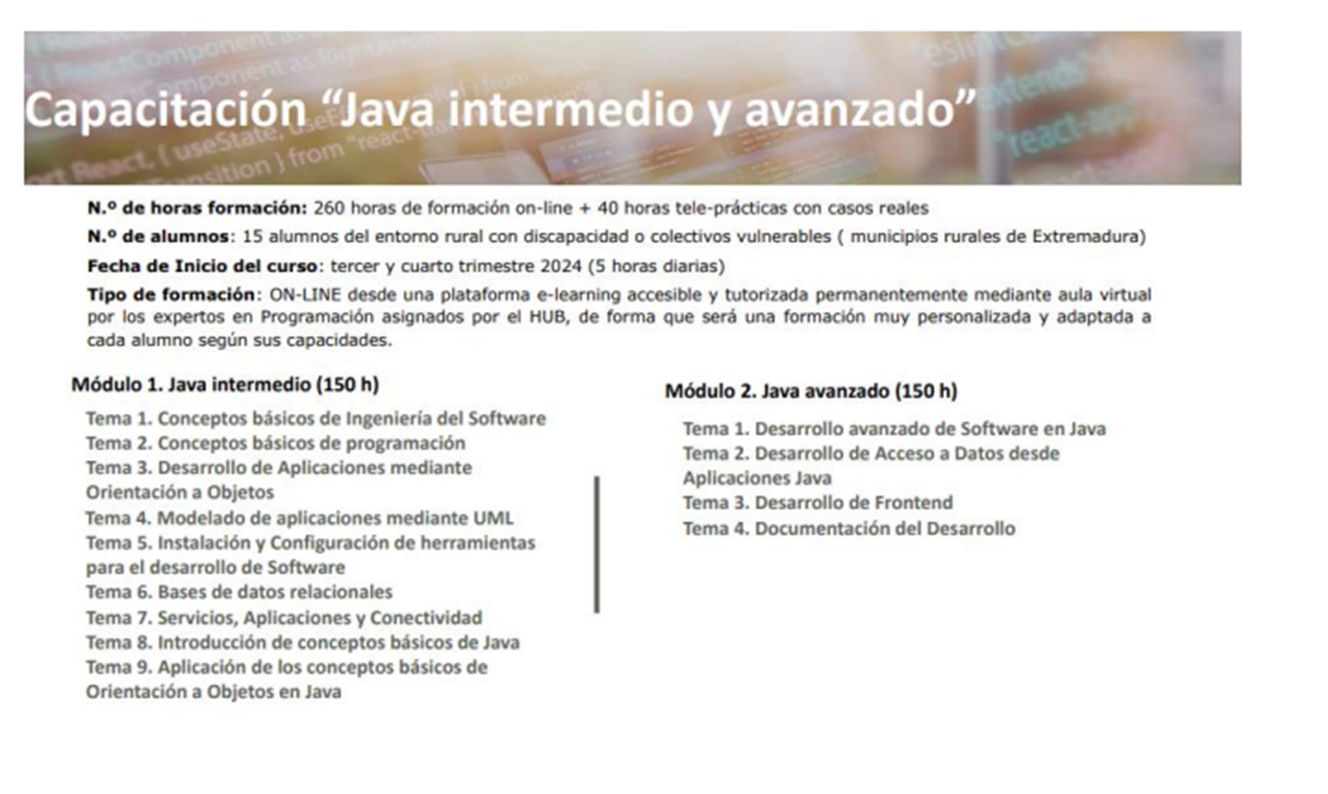 CAPACITACION JAVA INTERMEDIO Y AVANZADO