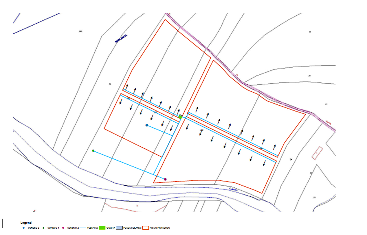 Plano 2. Distribución de las instalaciones de riego